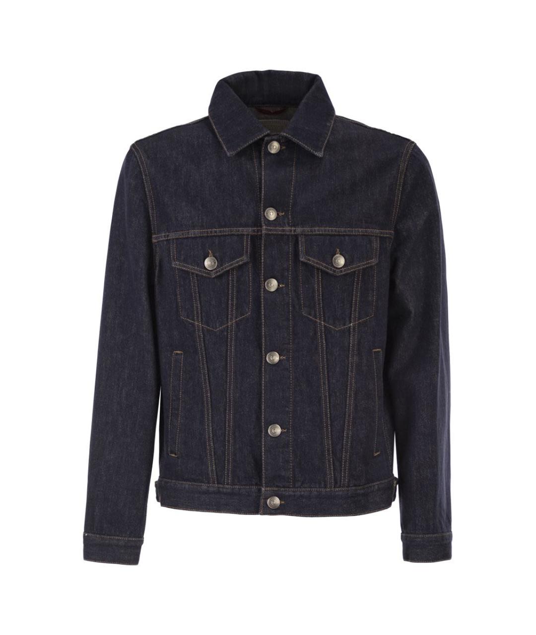 BRUNELLO CUCINELLI Темно-синяя хлопковая куртка, фото 1