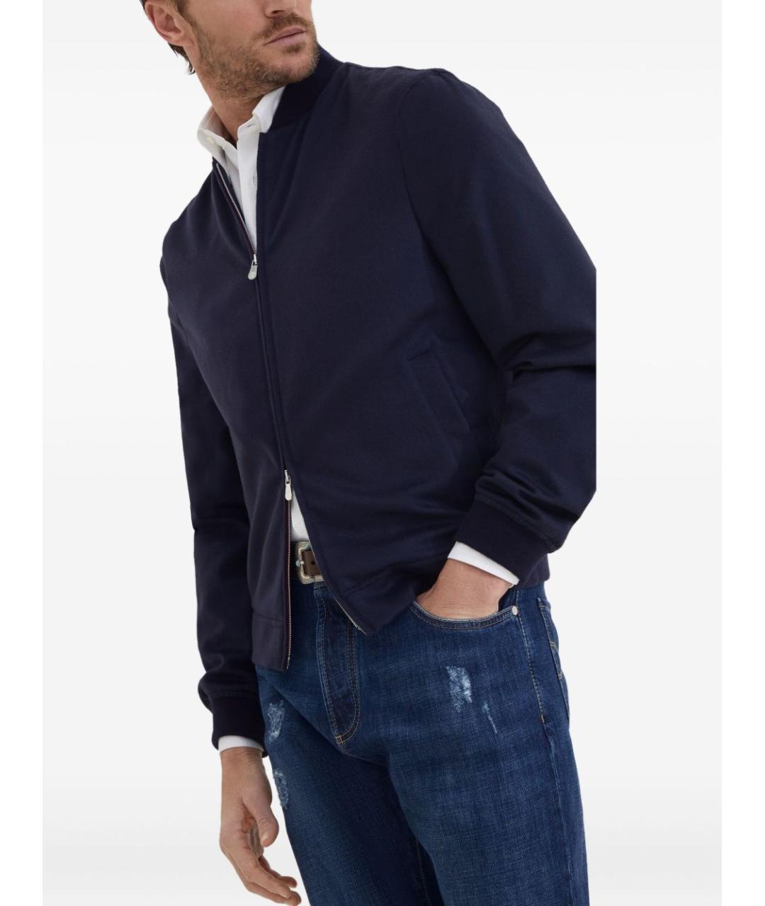 BRUNELLO CUCINELLI Темно-синяя кашемировая куртка, фото 2