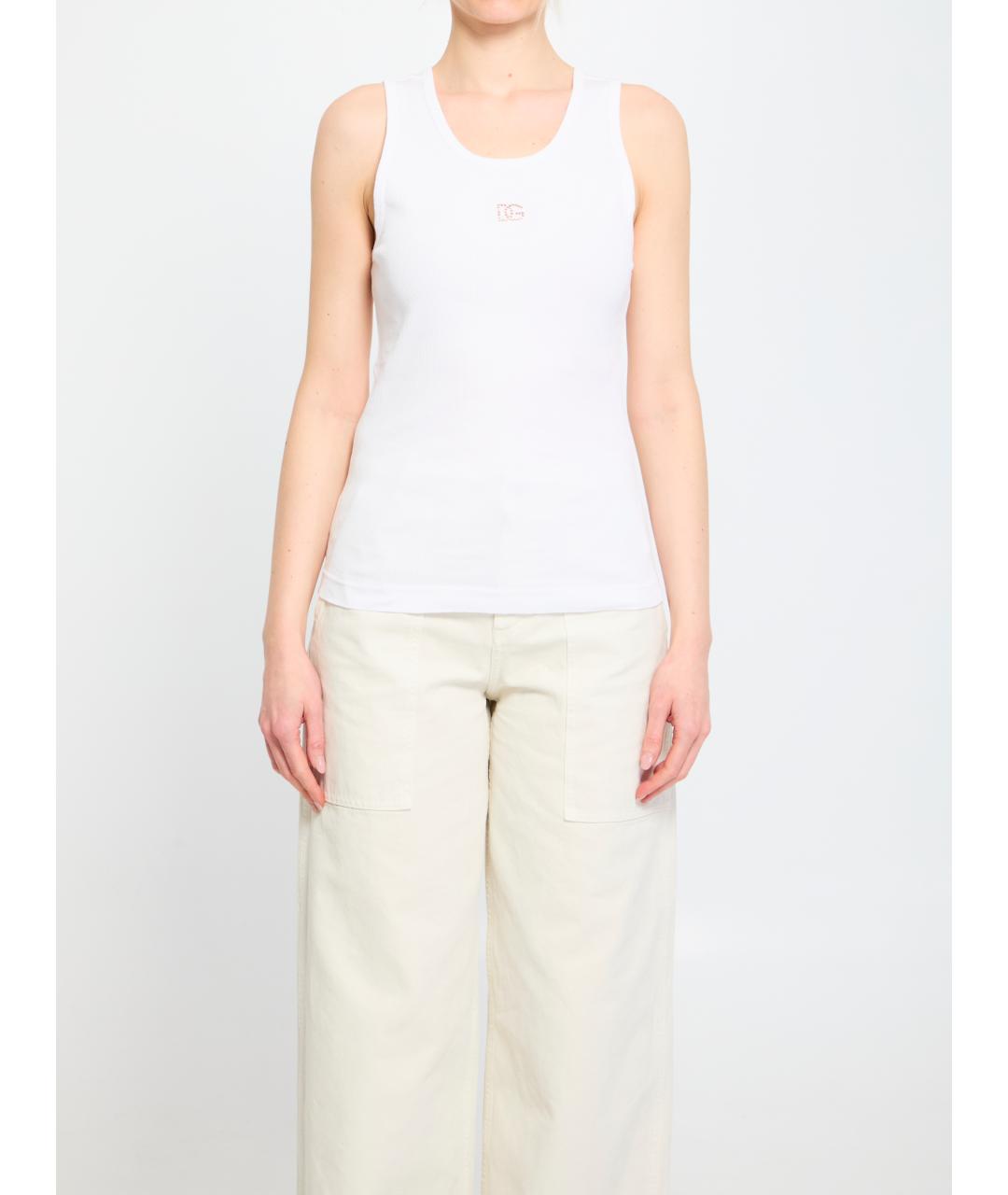 DOLCE&GABBANA Белая хлопковая майка, фото 5