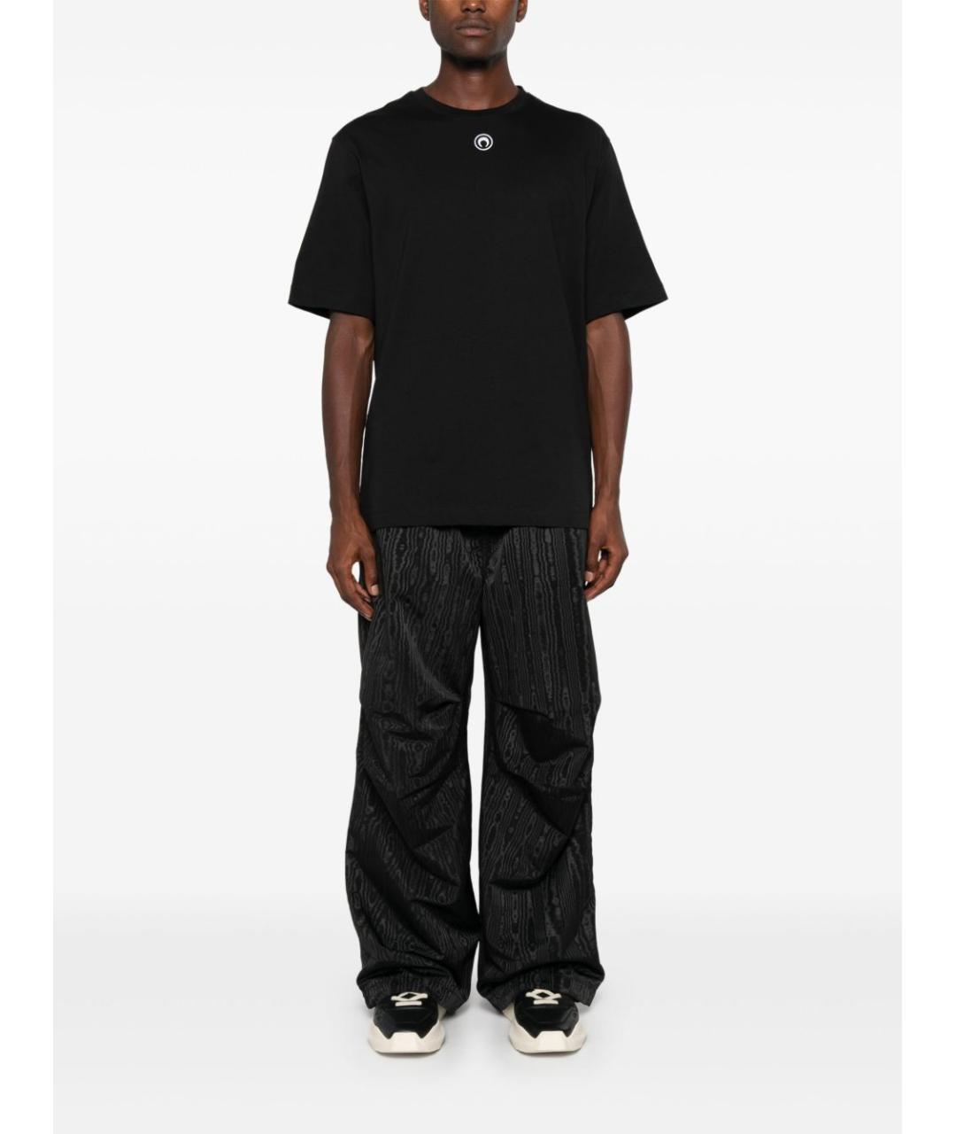 MARINE SERRE Черная хлопковая футболка, фото 5