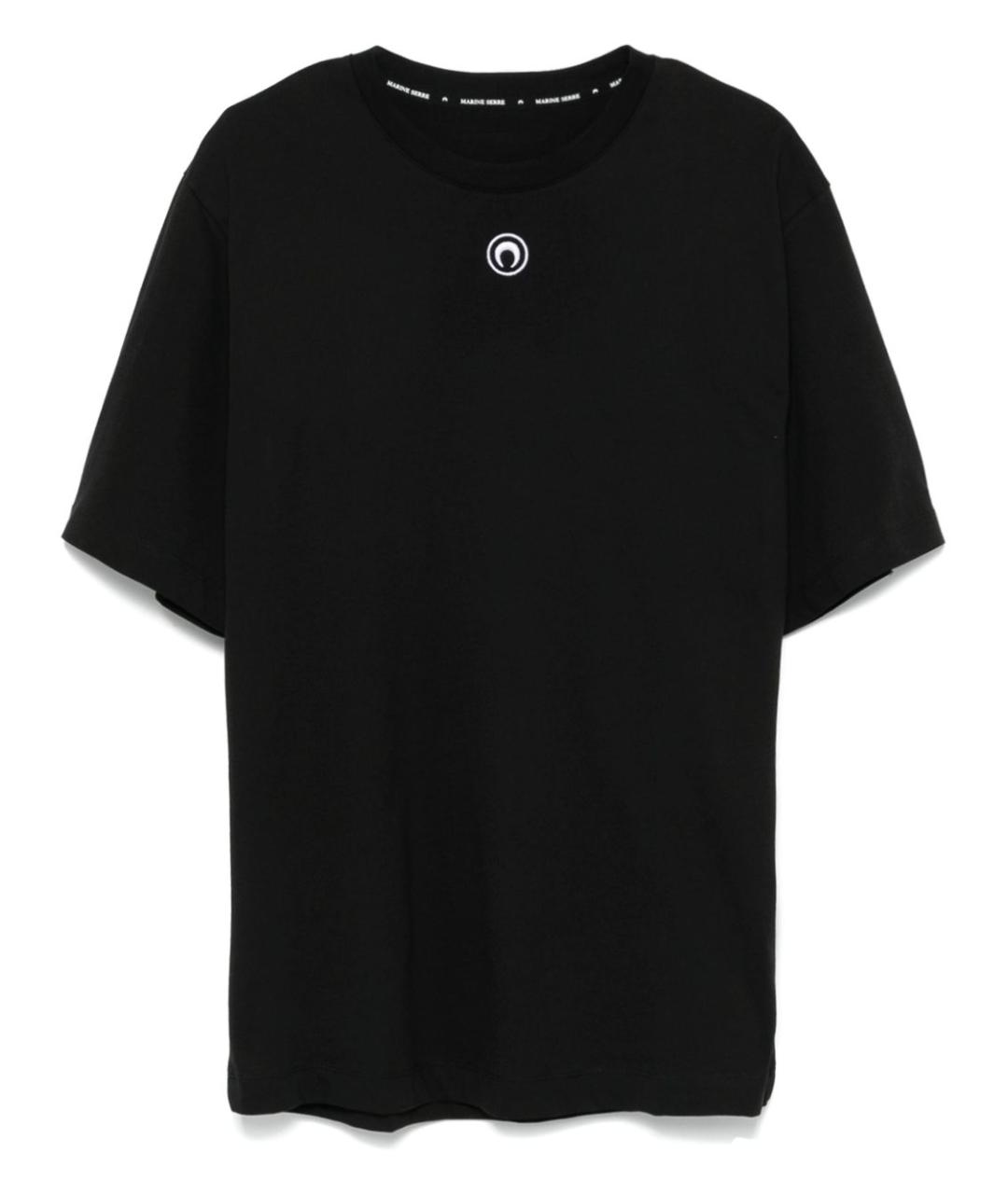 MARINE SERRE Черная хлопковая футболка, фото 1