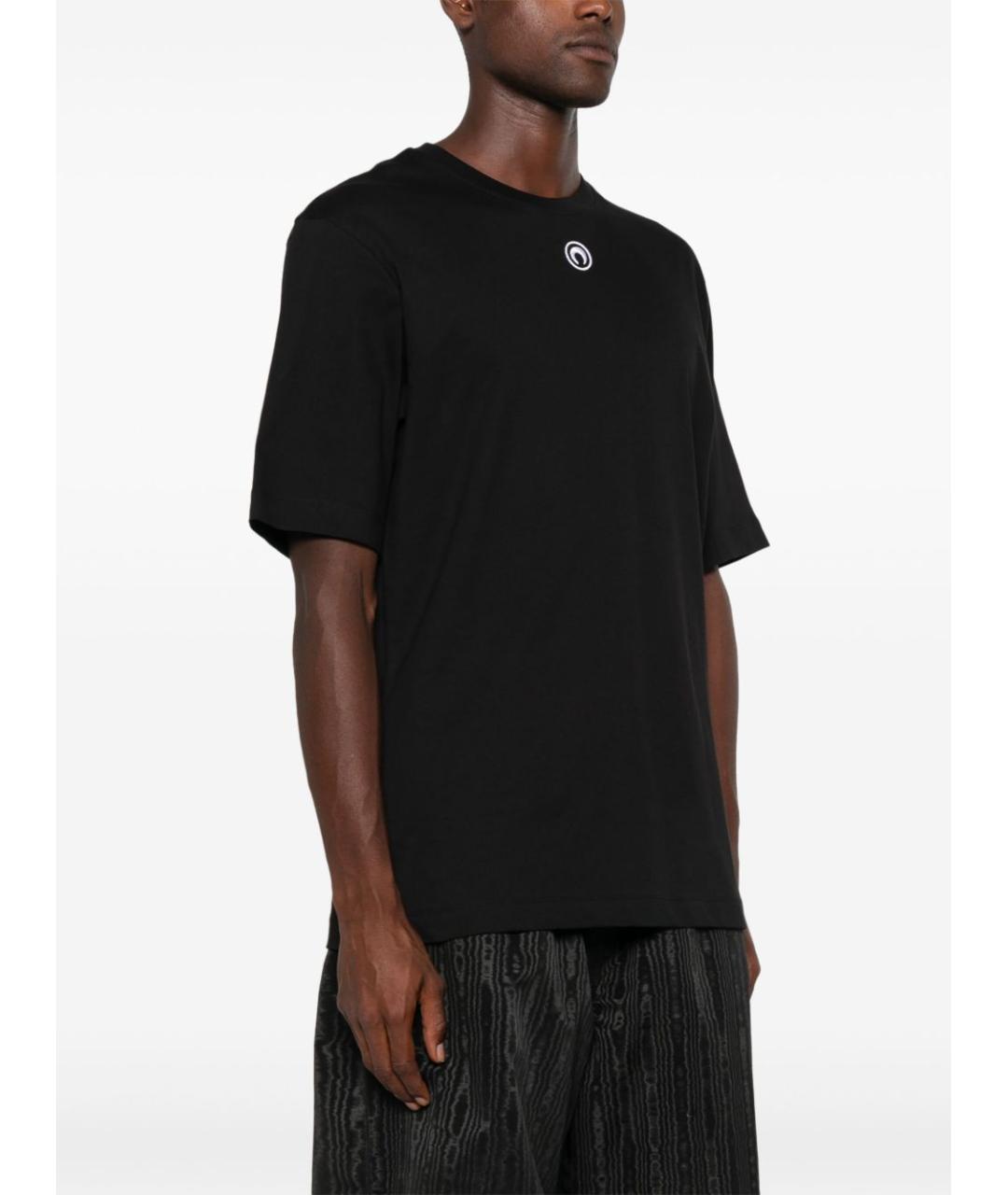 MARINE SERRE Черная хлопковая футболка, фото 4
