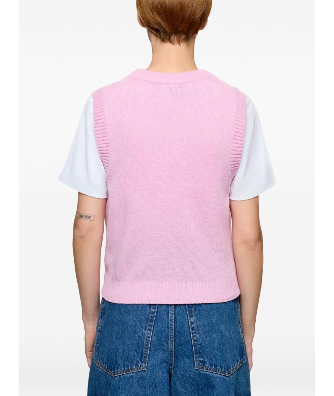 GANNI Розовая шерстяная жилетка, фото 2