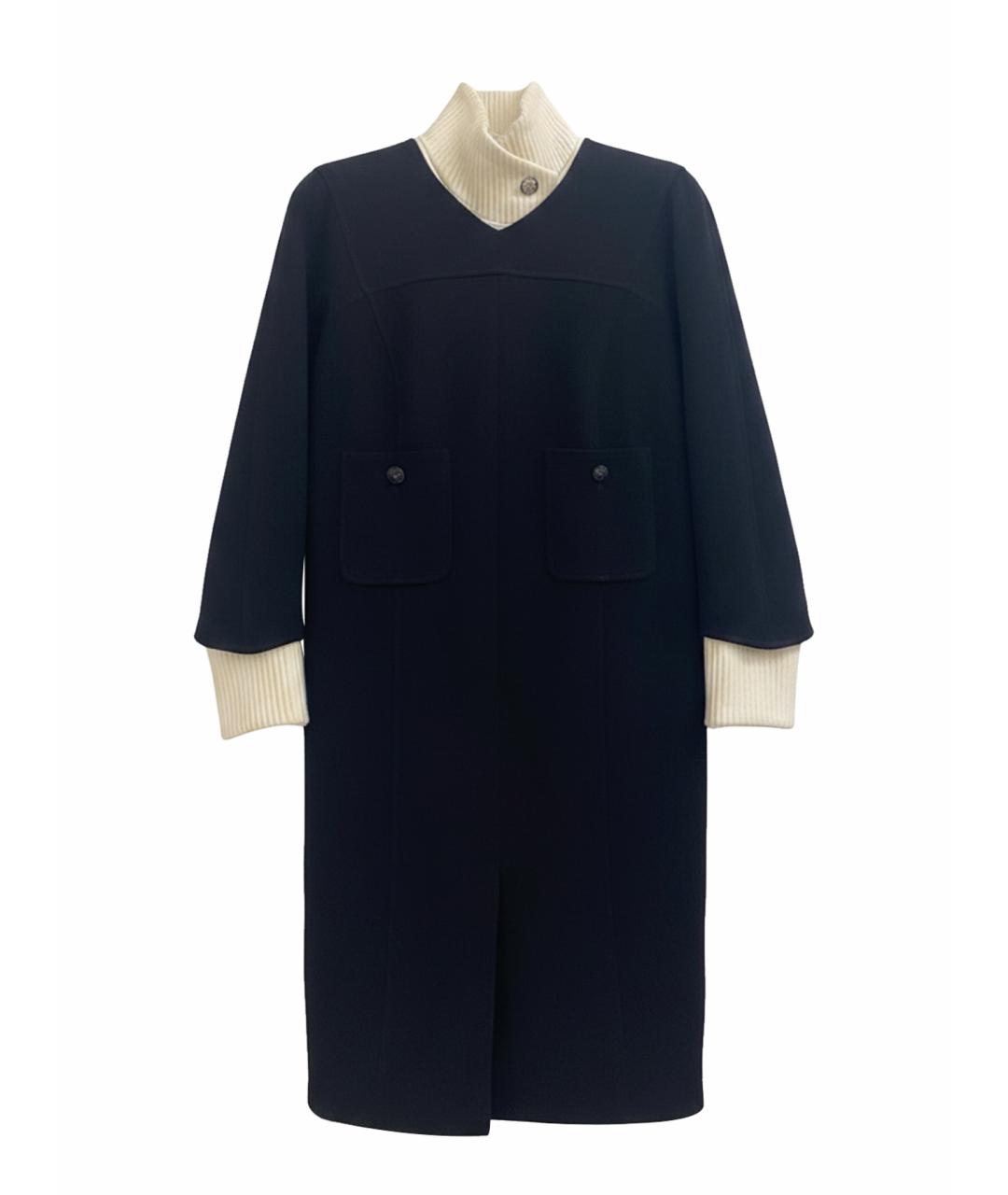 CHANEL Черное шерстяное повседневное платье, фото 1