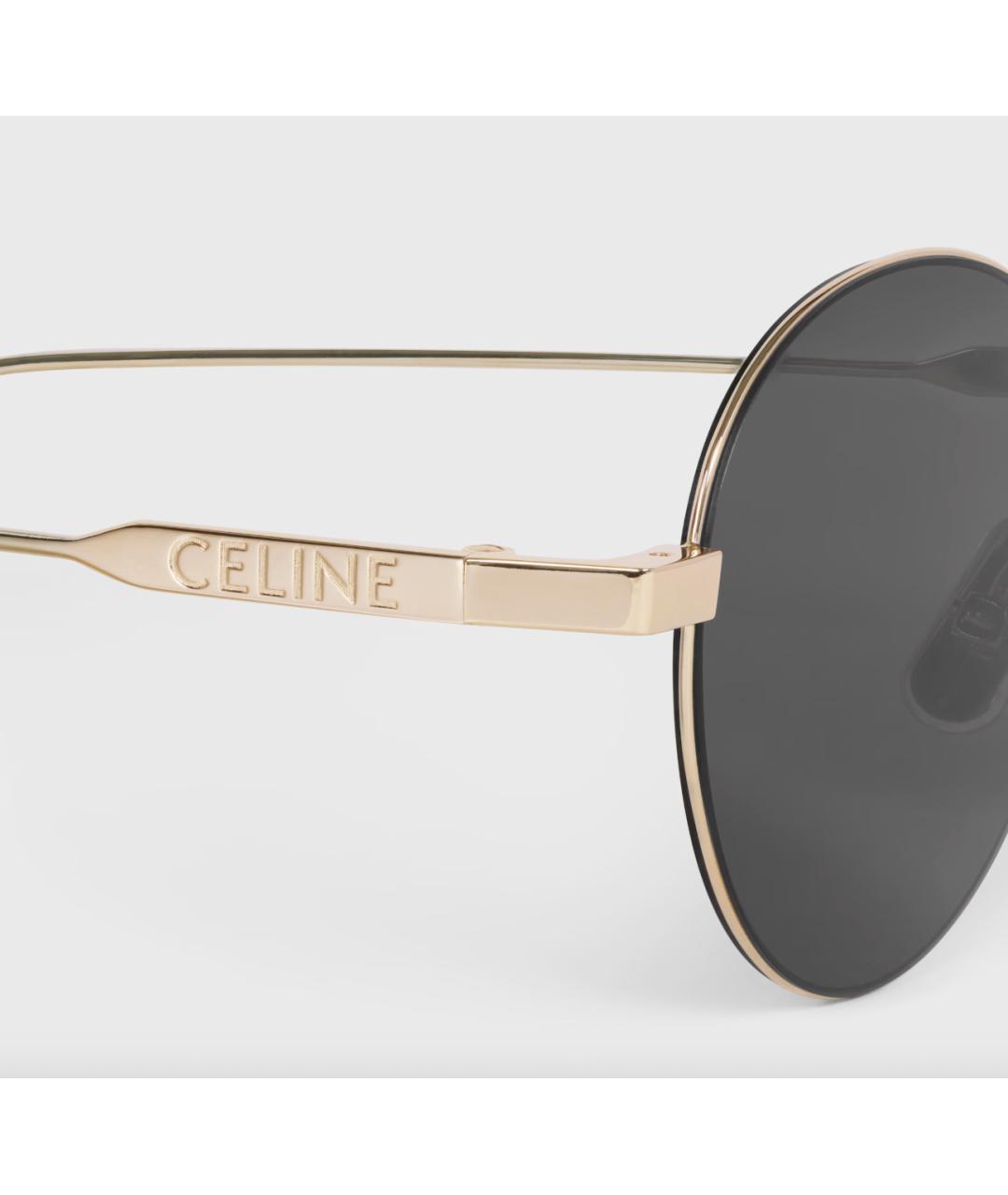 CELINE Золотые металлические солнцезащитные очки, фото 6