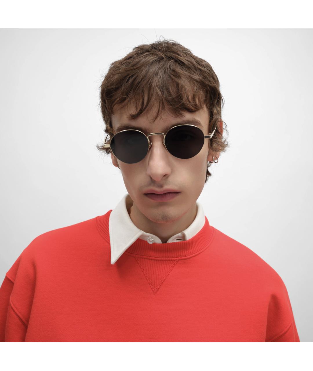 CELINE Золотые металлические солнцезащитные очки, фото 3