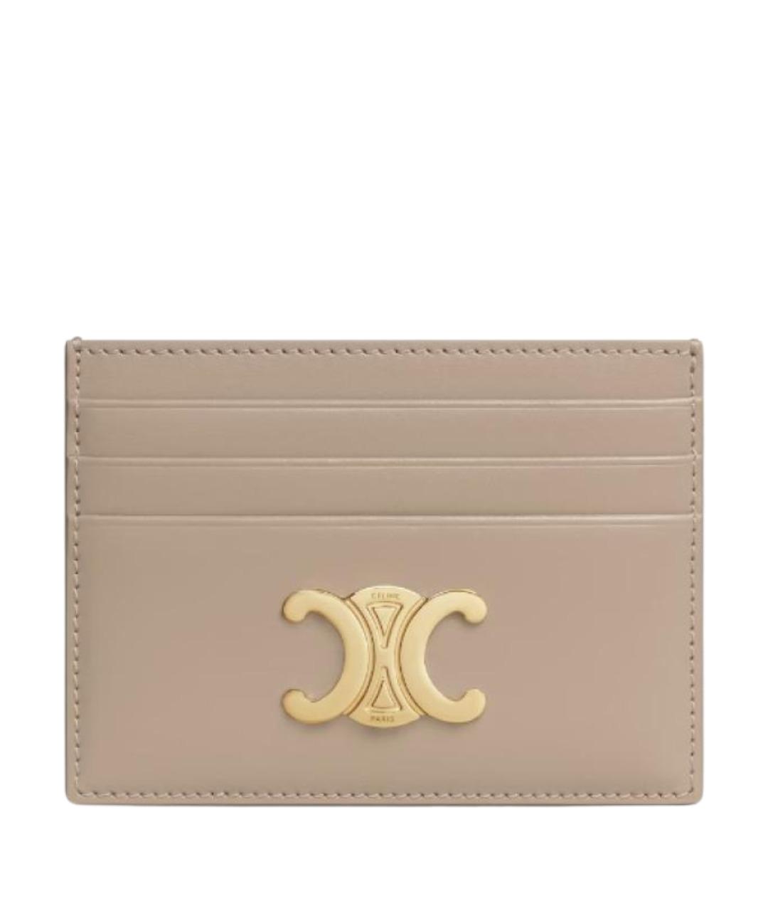 CELINE Бежевый кожаный кардхолдер, фото 1