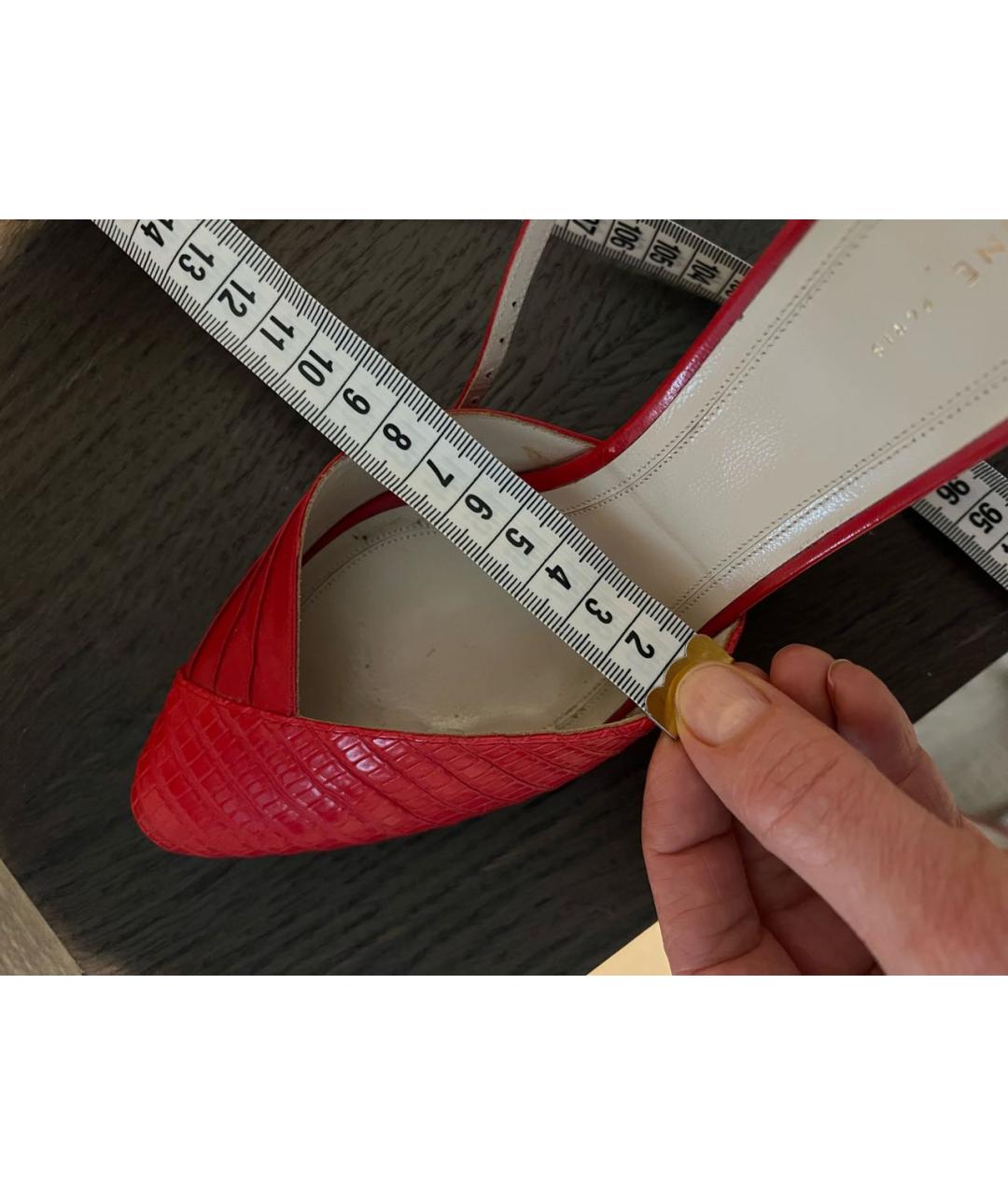 CELINE Красные кожаные туфли, фото 6