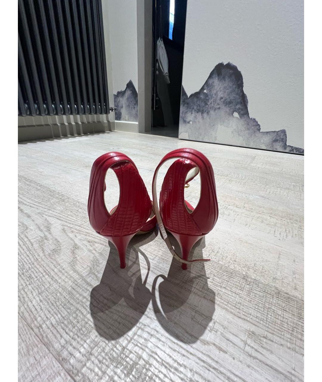 CELINE Красные кожаные туфли, фото 2