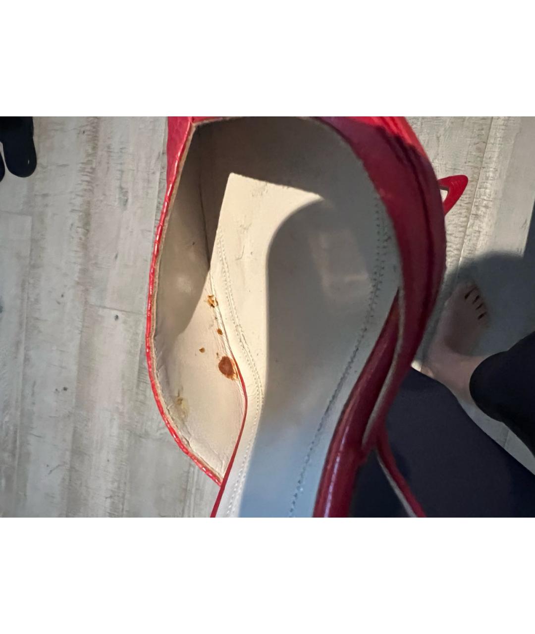 CELINE Красные кожаные туфли, фото 7