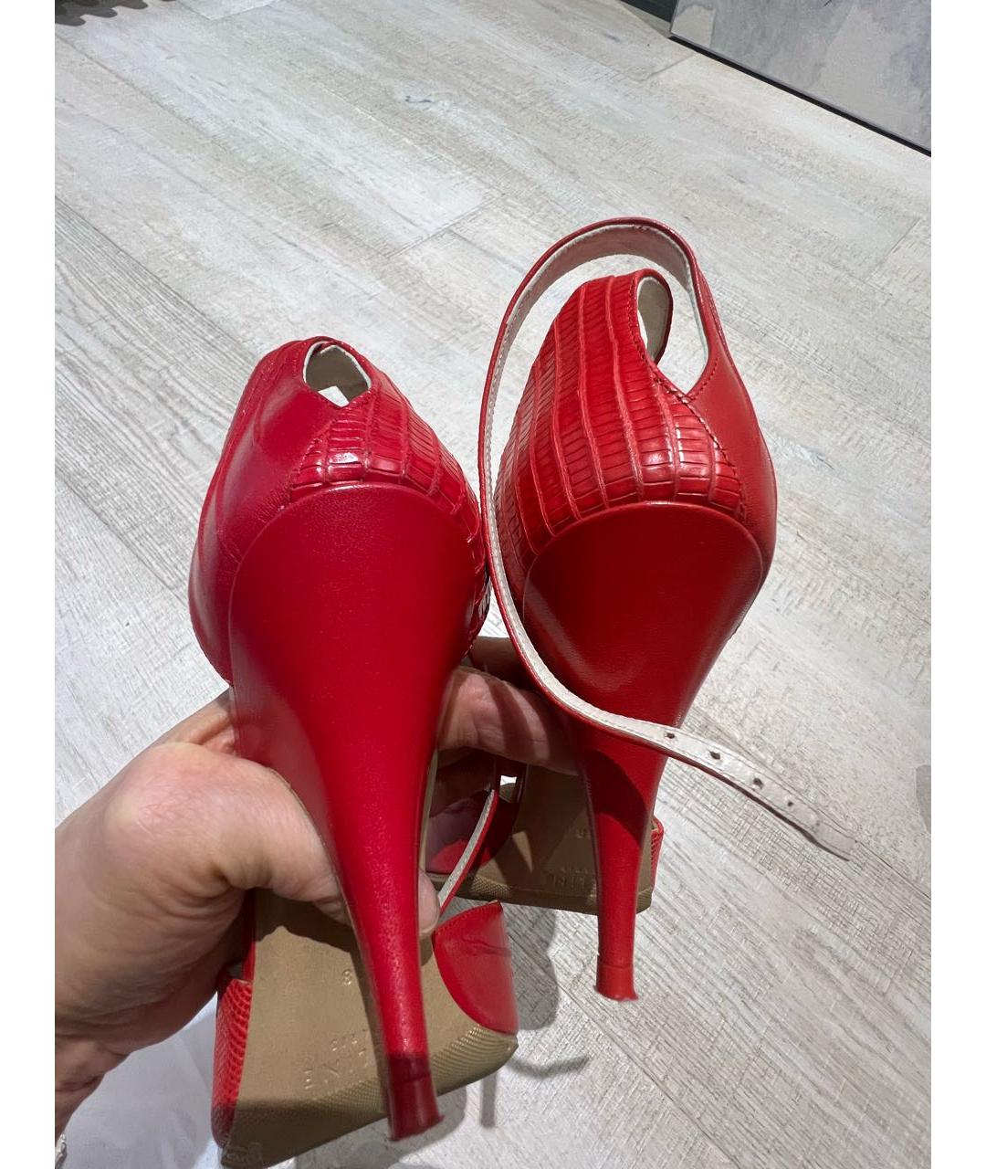 CELINE Красные кожаные туфли, фото 4