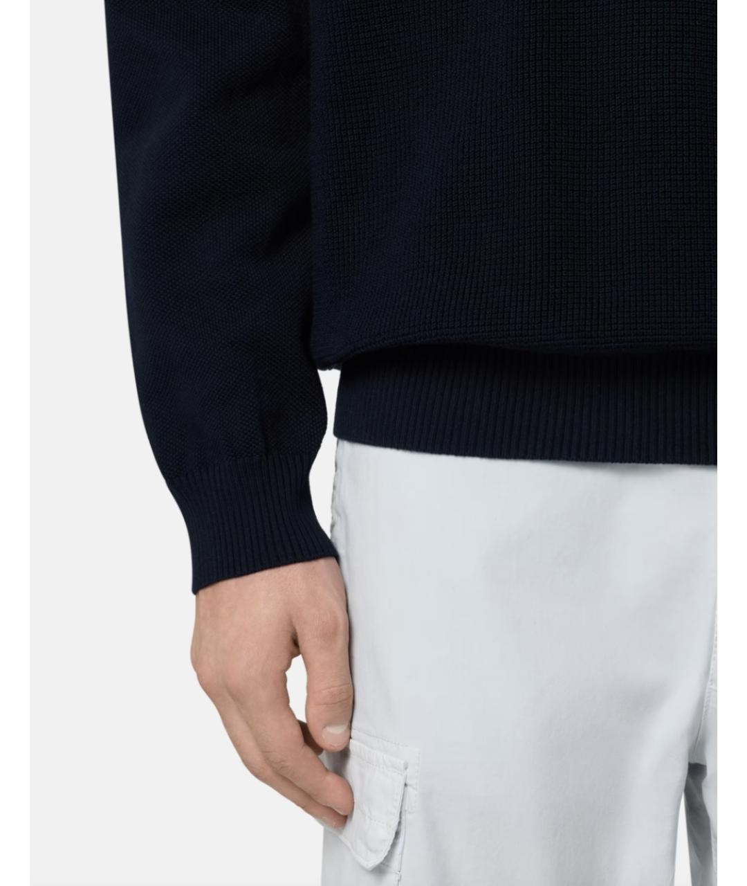 STONE ISLAND Темно-синий хлопковый джемпер / свитер, фото 4