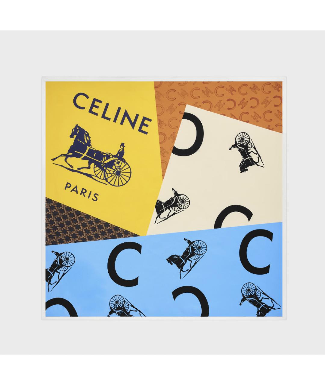 CELINE Мульти шелковый платок, фото 5