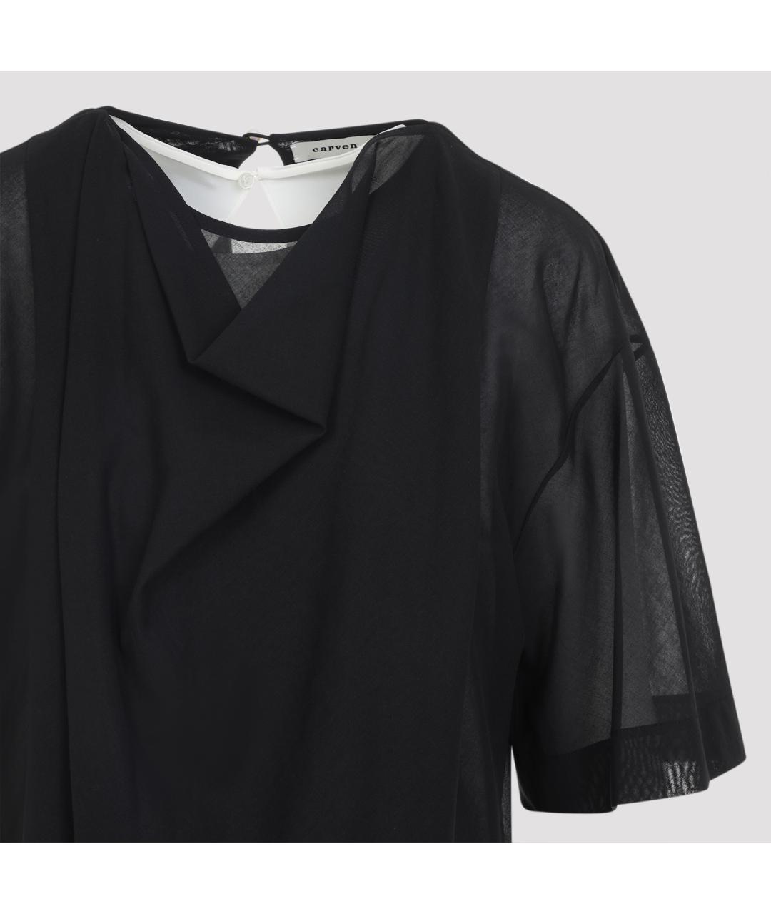 Carven Черное хлопковое вечернее платье, фото 4