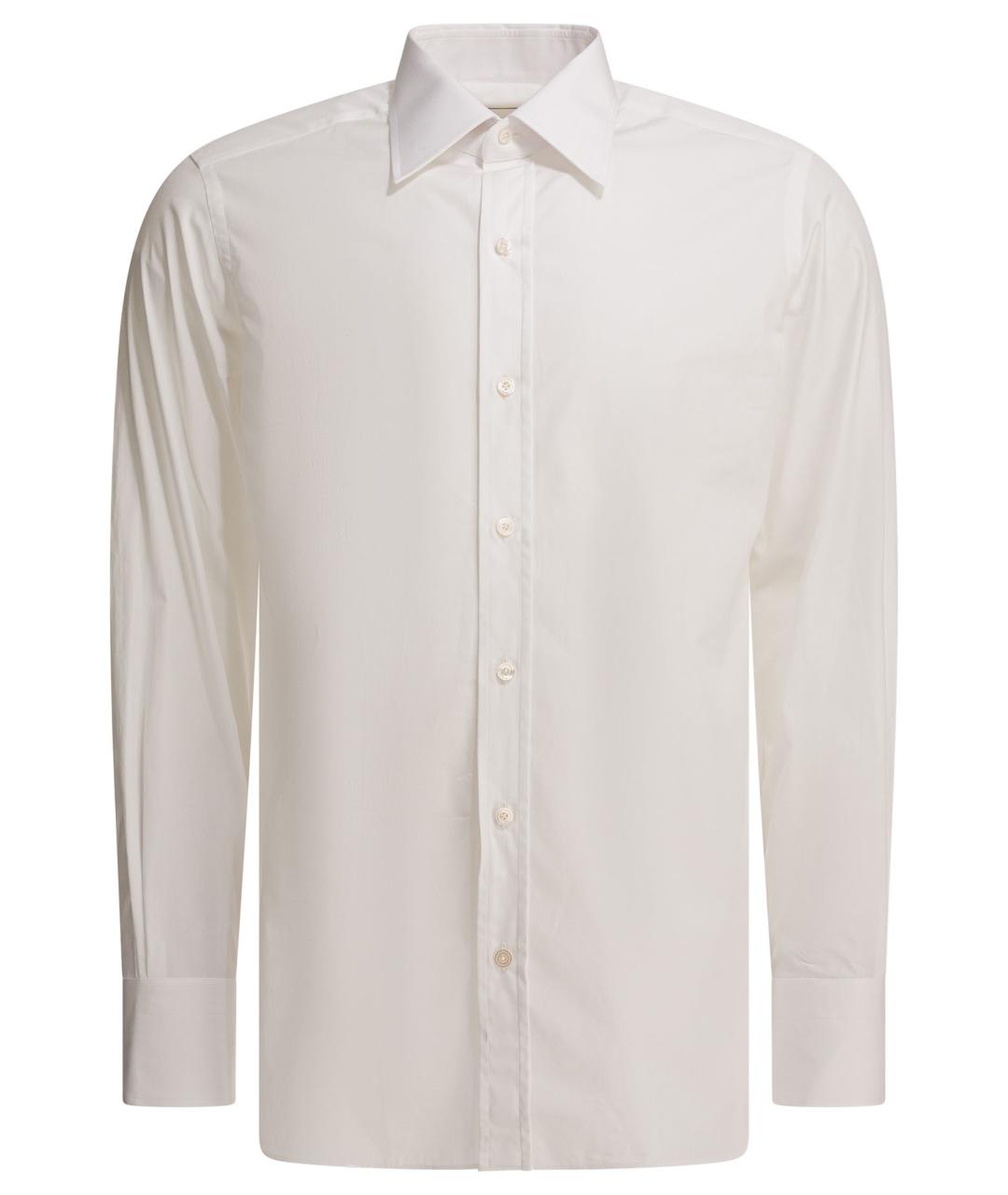 TOM FORD Белая хлопковая классическая рубашка, фото 1