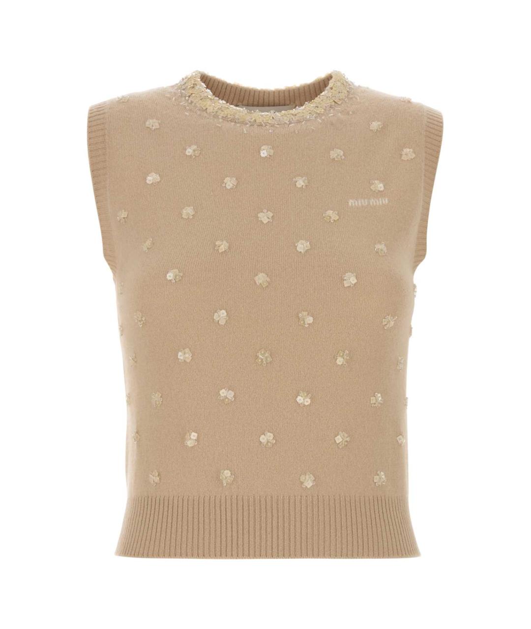 MIU MIU Бежевая кашемировая жилетка, фото 1