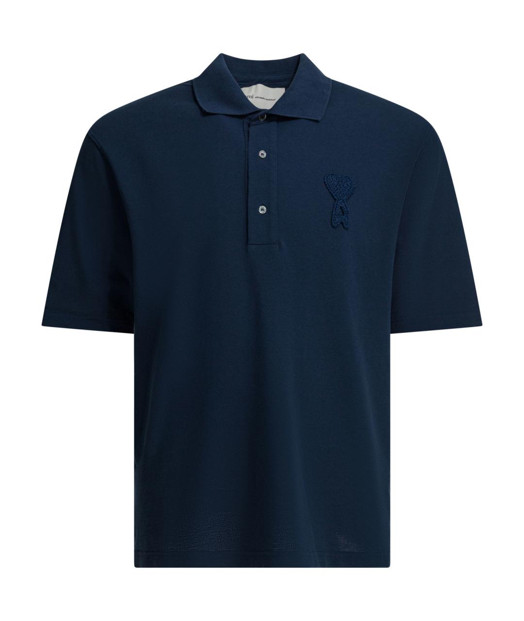 Ami Paris Синяя хлопковая футболка, фото 1