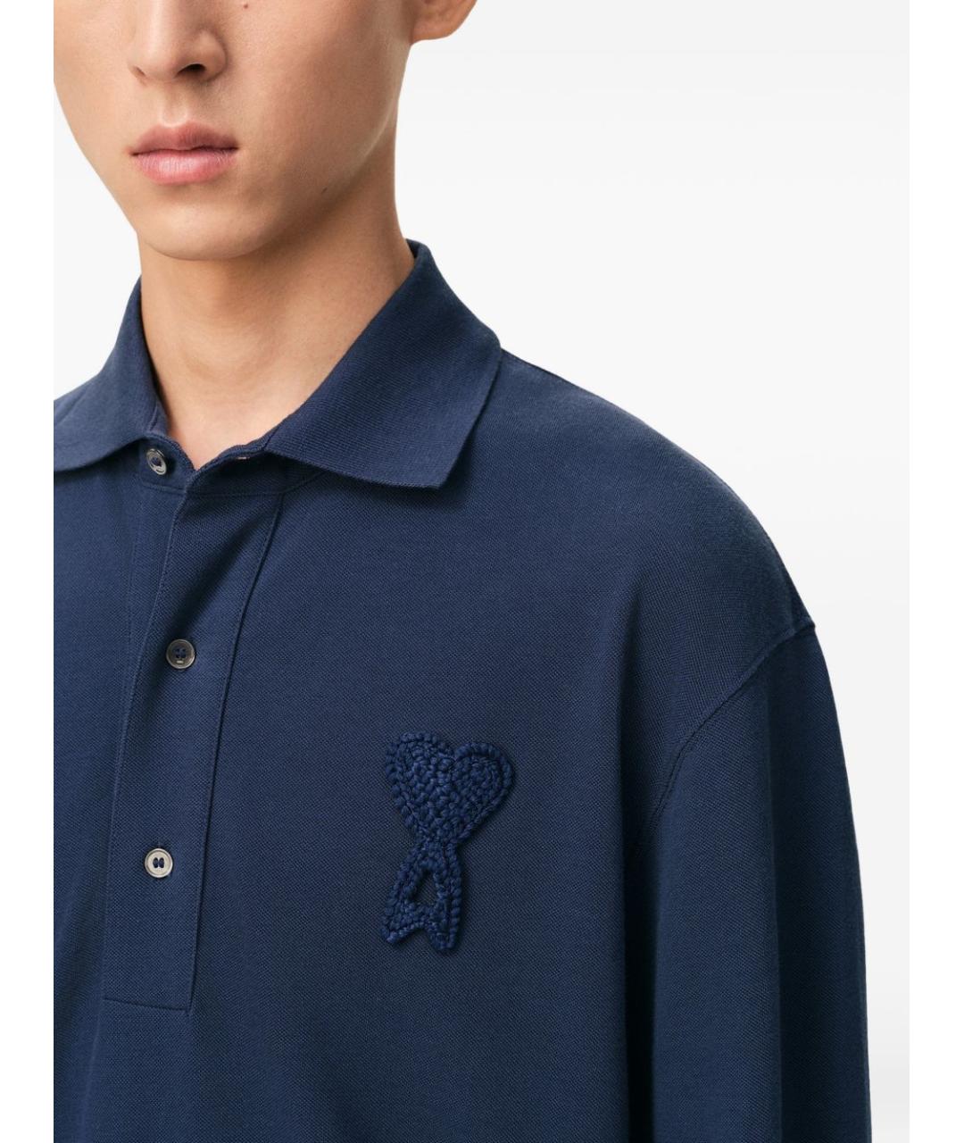 Ami Paris Синяя хлопковая футболка, фото 5