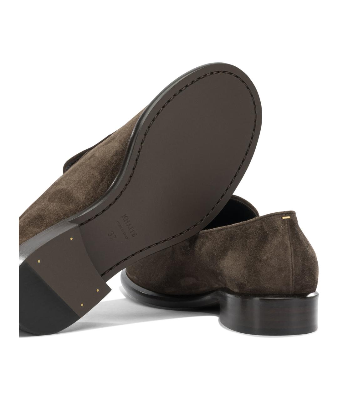 KHAITE Коричневые кожаные лоферы, фото 5