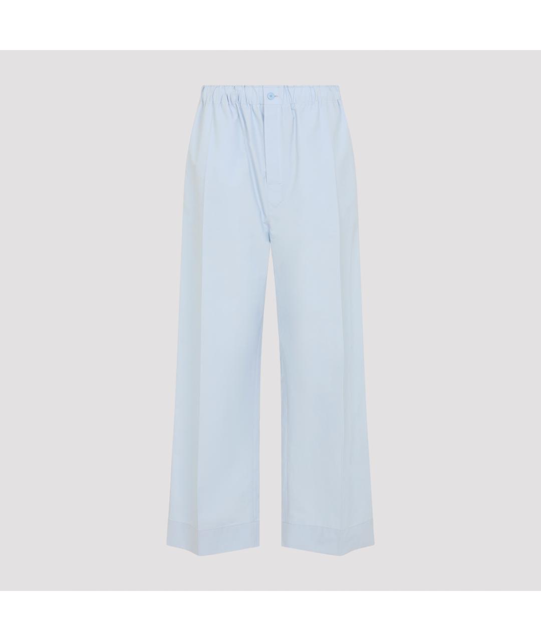 Carven Синие хлопковые прямые брюки, фото 2