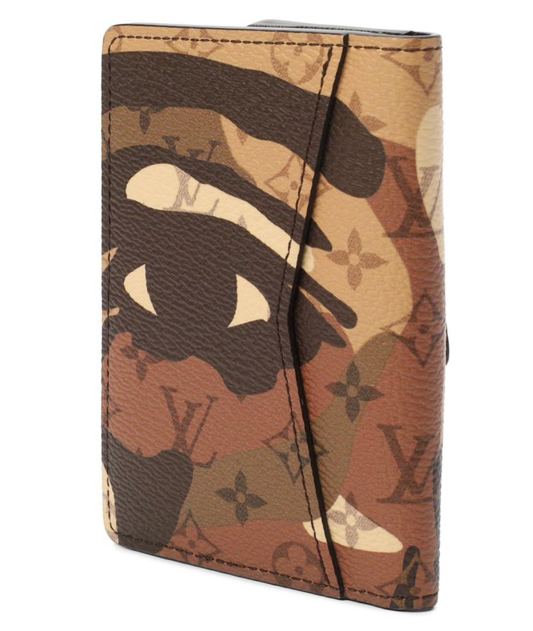 LOUIS VUITTON Коричневый кожаный кардхолдер, фото 2