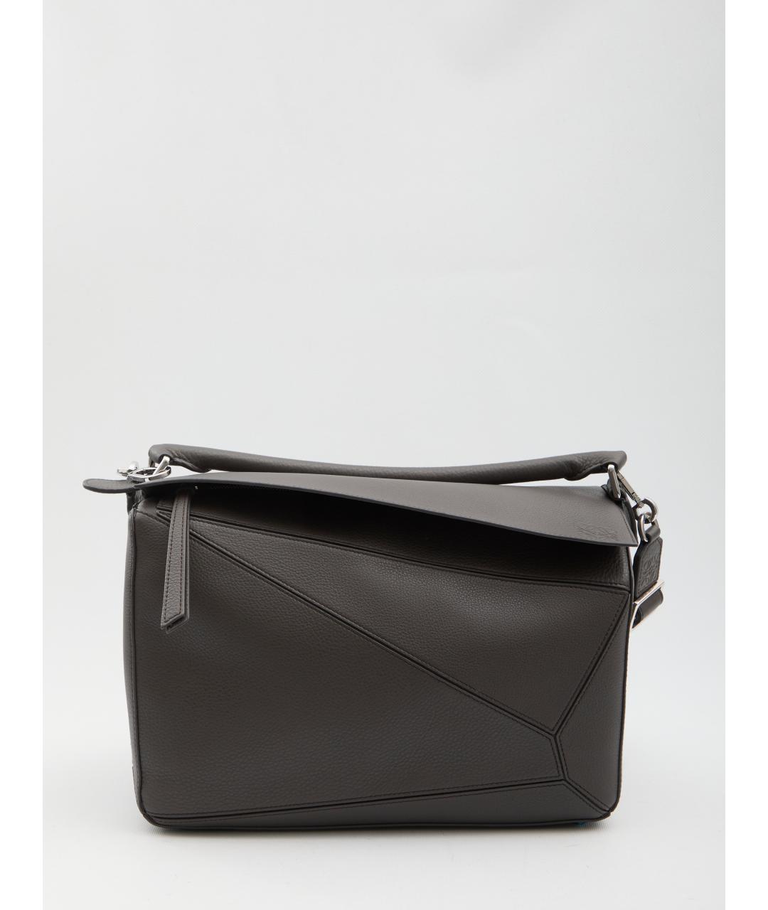 LOEWE Серая кожаная сумка на плечо, фото 5