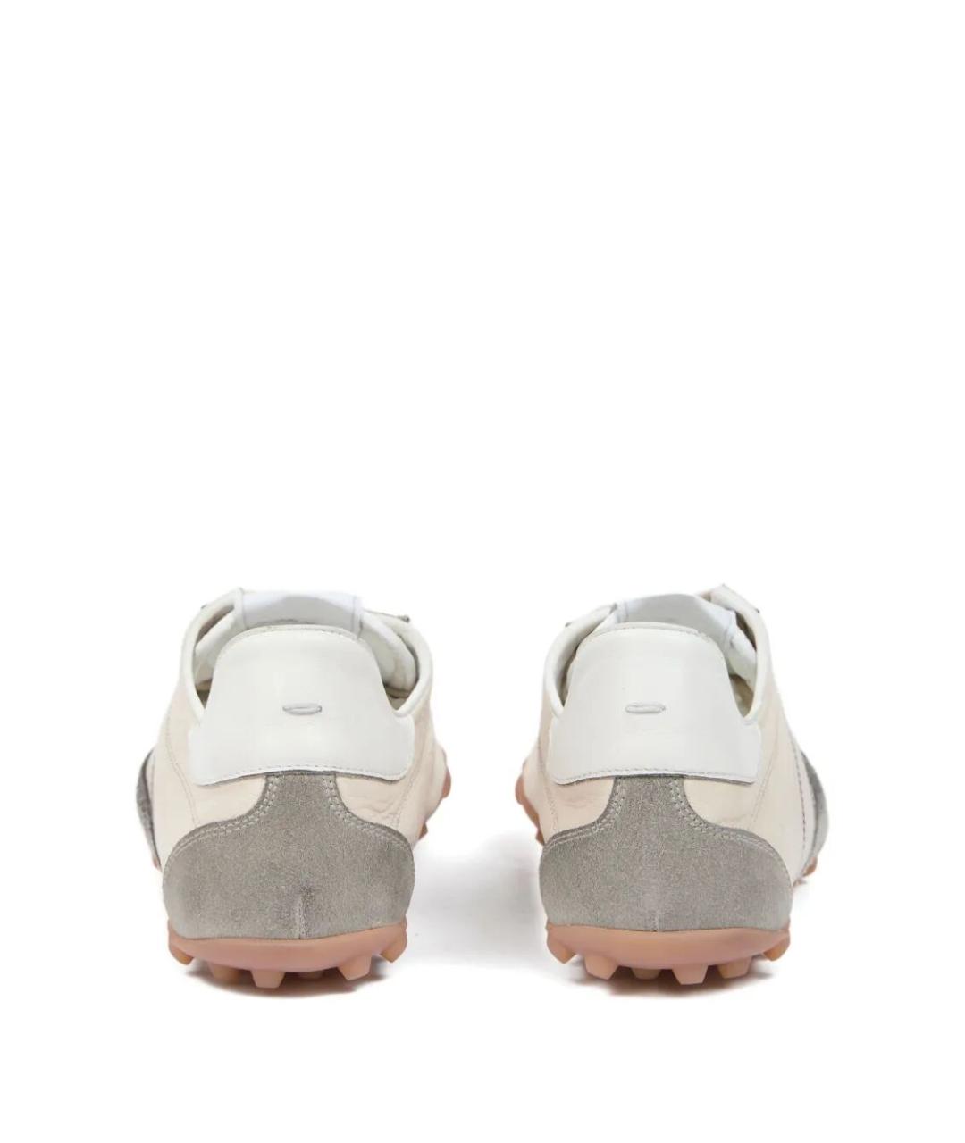 MAISON MARGIELA Бежевые кожаные низкие кроссовки / кеды, фото 5
