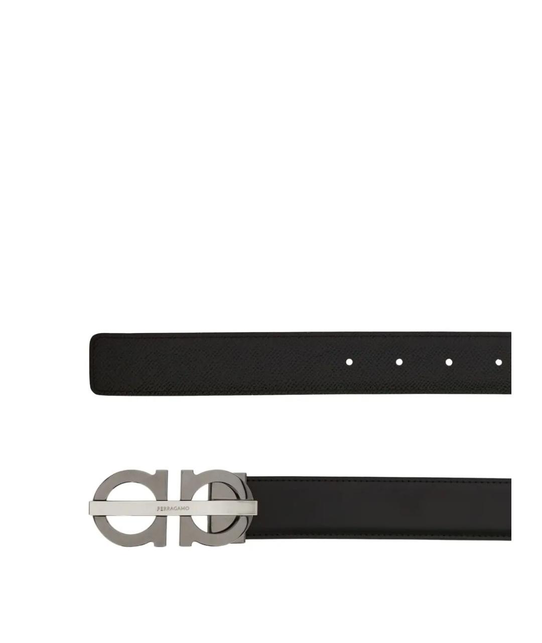 FERRAGAMO Черный кожаный ремень, фото 3