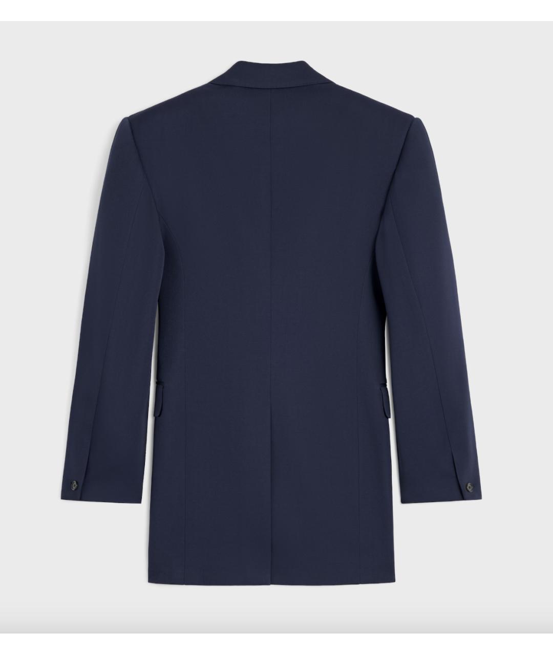 CELINE Синий шерстяной жакет/пиджак, фото 7