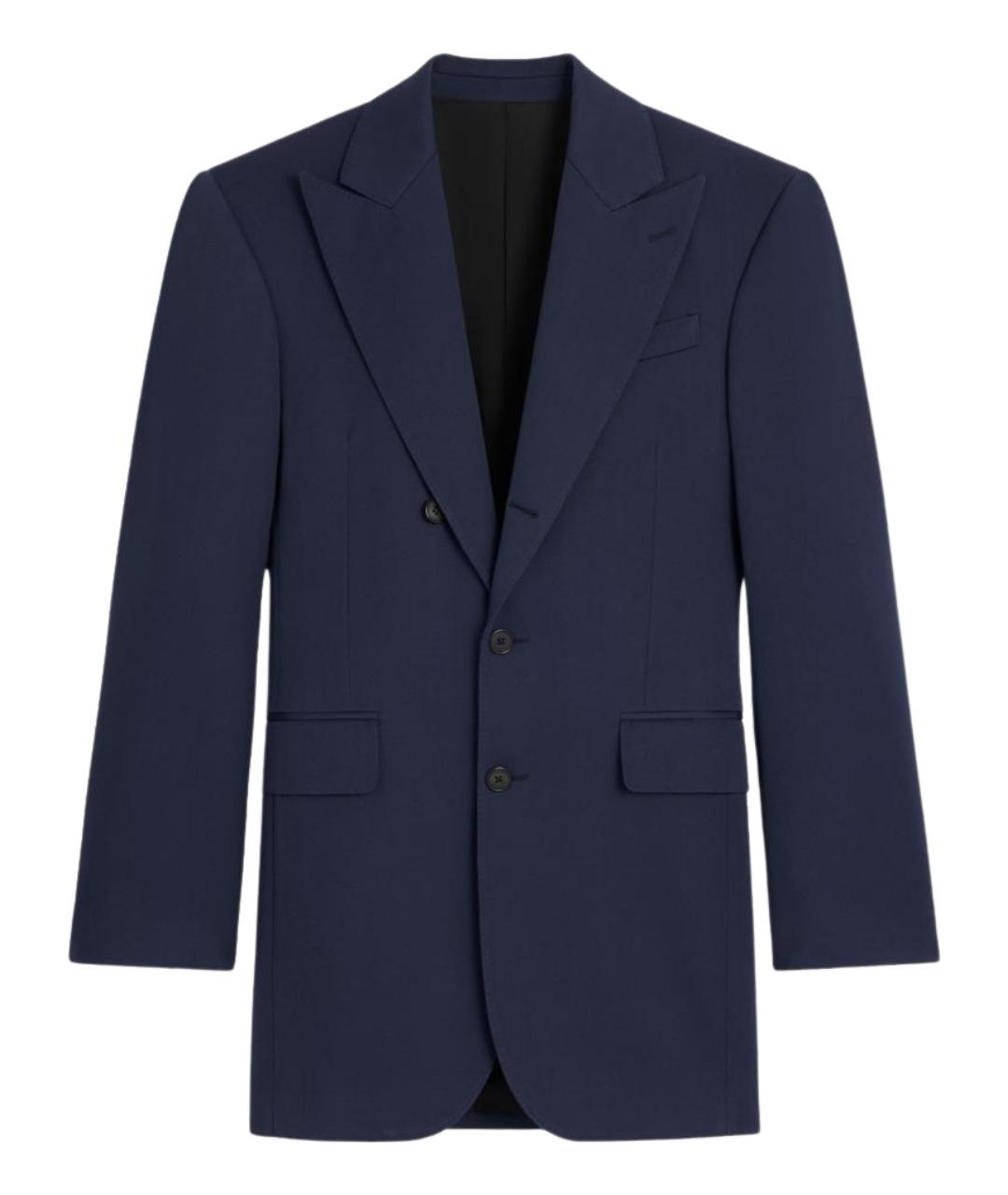 CELINE Синий шерстяной жакет/пиджак, фото 1