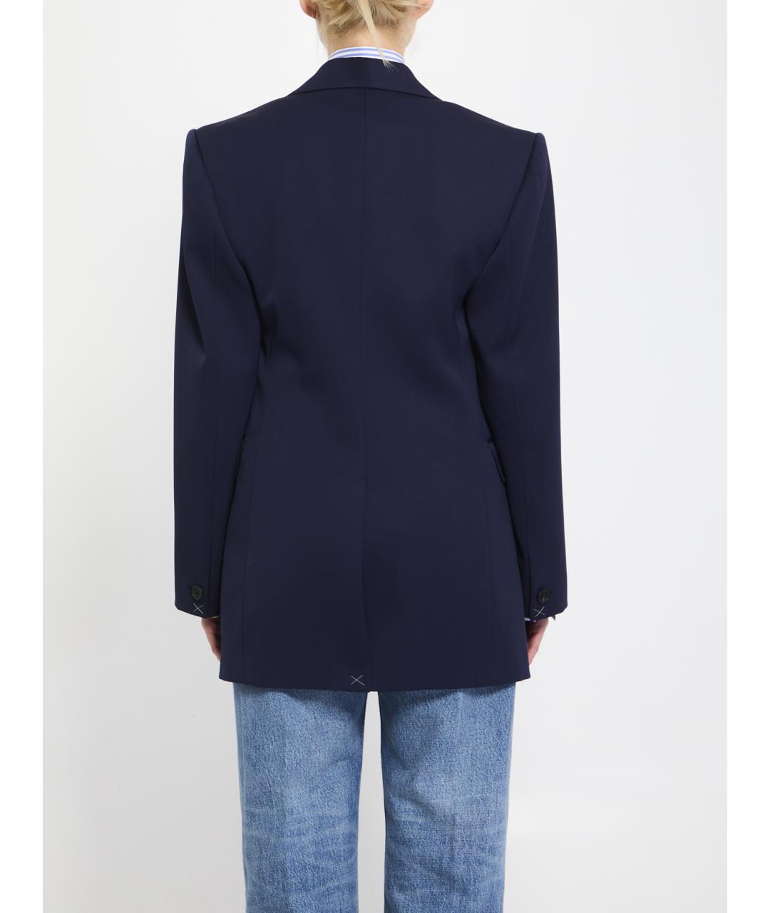 CELINE Синий шерстяной жакет/пиджак, фото 5