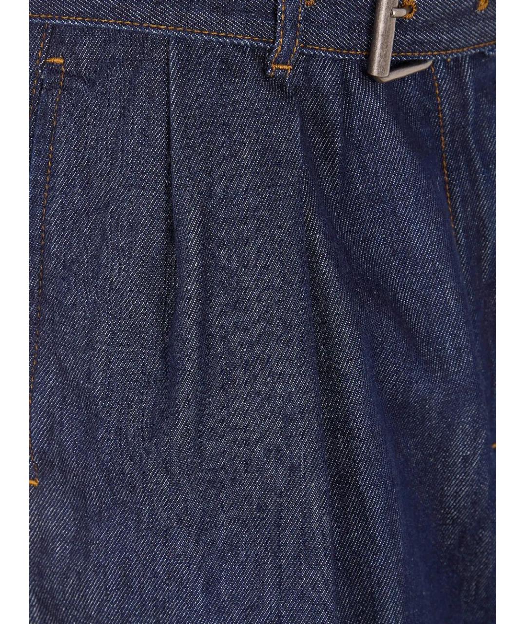 DRIES VAN NOTEN Синие хлопковые шорты, фото 3