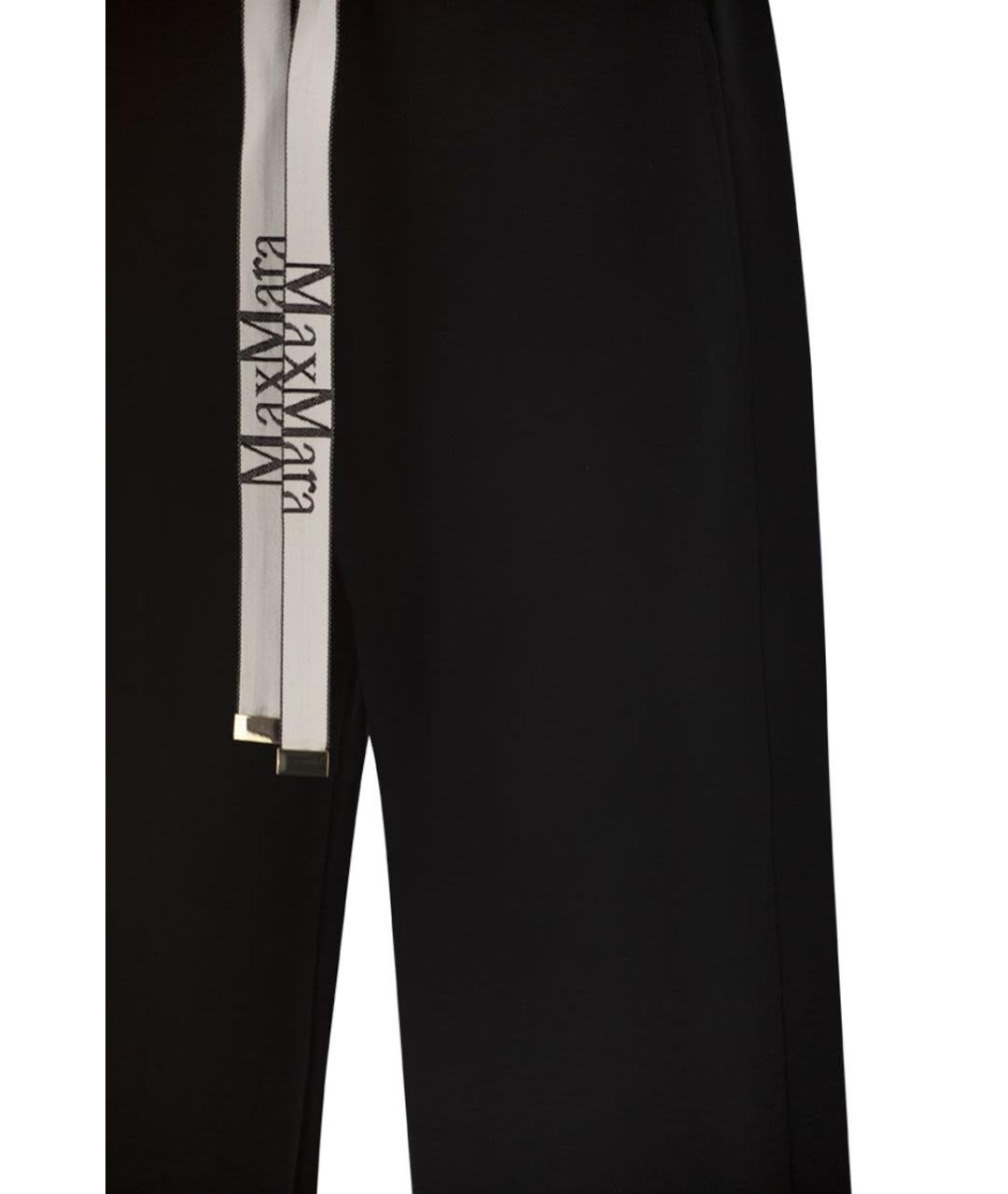 'S MAX MARA Черные хлопковые прямые брюки, фото 4