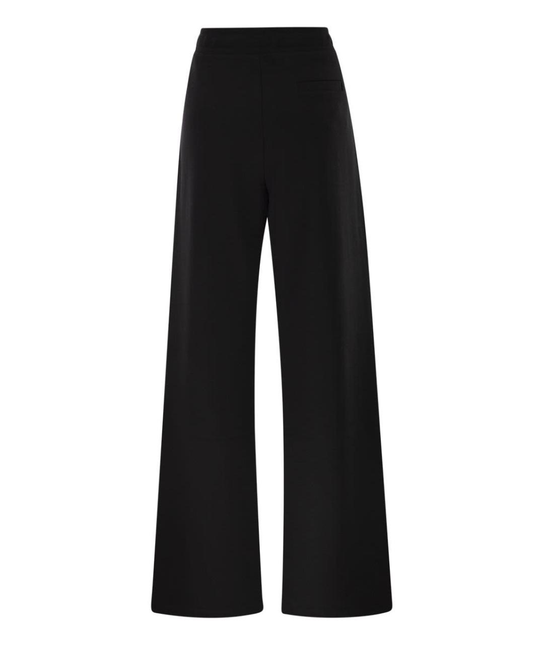 'S MAX MARA Черные хлопковые прямые брюки, фото 2