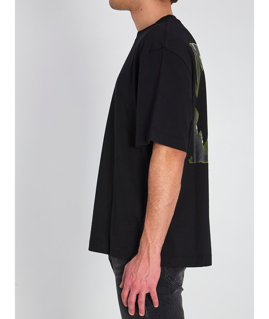 OFF-WHITE Черная хлопковая футболка, фото 4