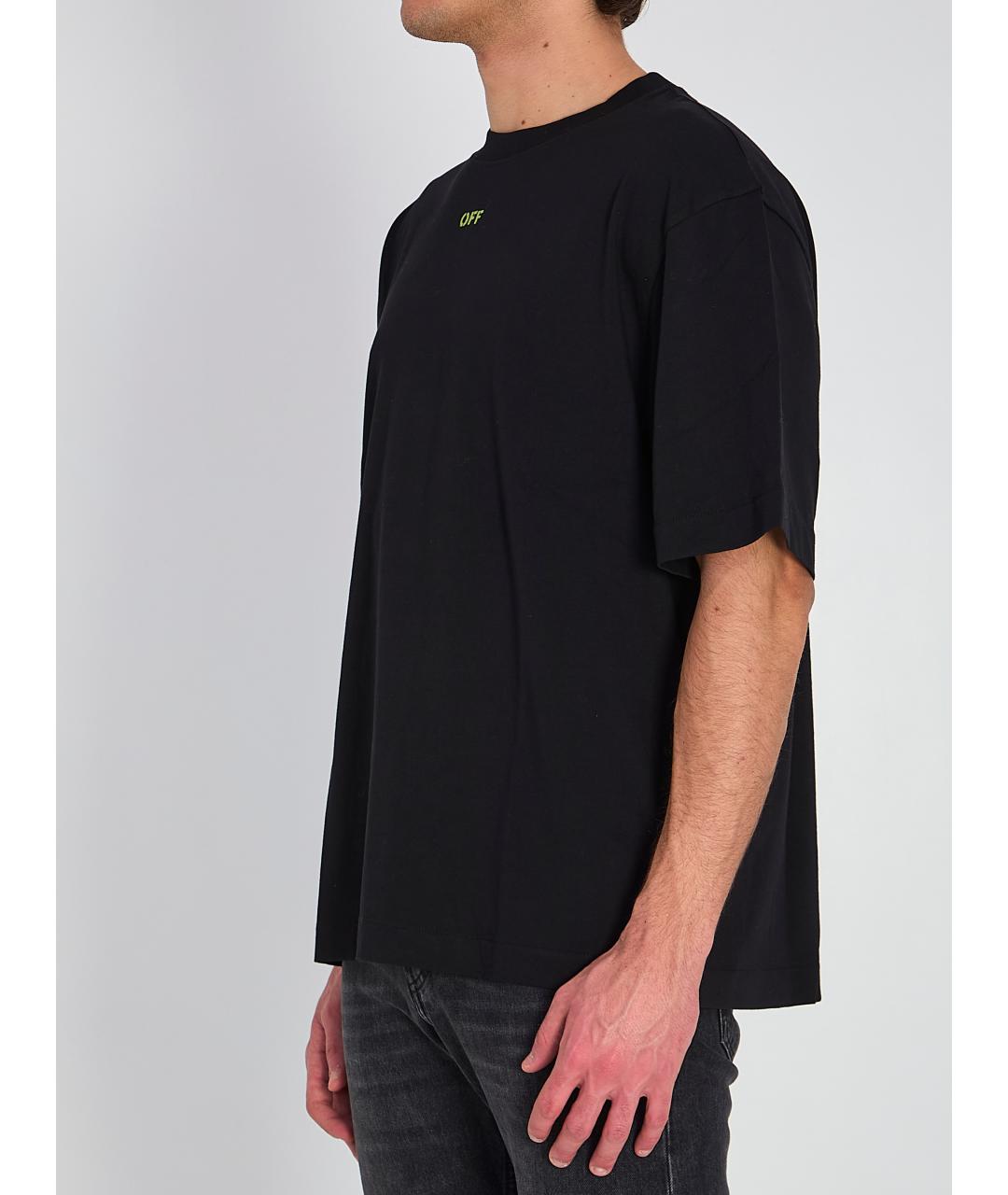 OFF-WHITE Черная хлопковая футболка, фото 3