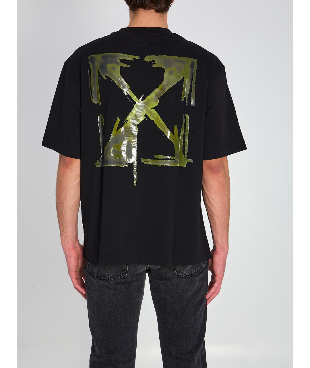 OFF-WHITE Черная хлопковая футболка, фото 5