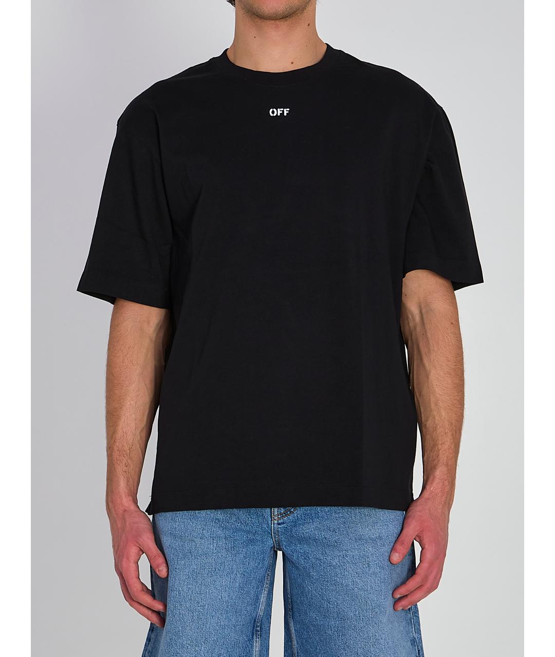 OFF-WHITE Черная хлопковая футболка, фото 2