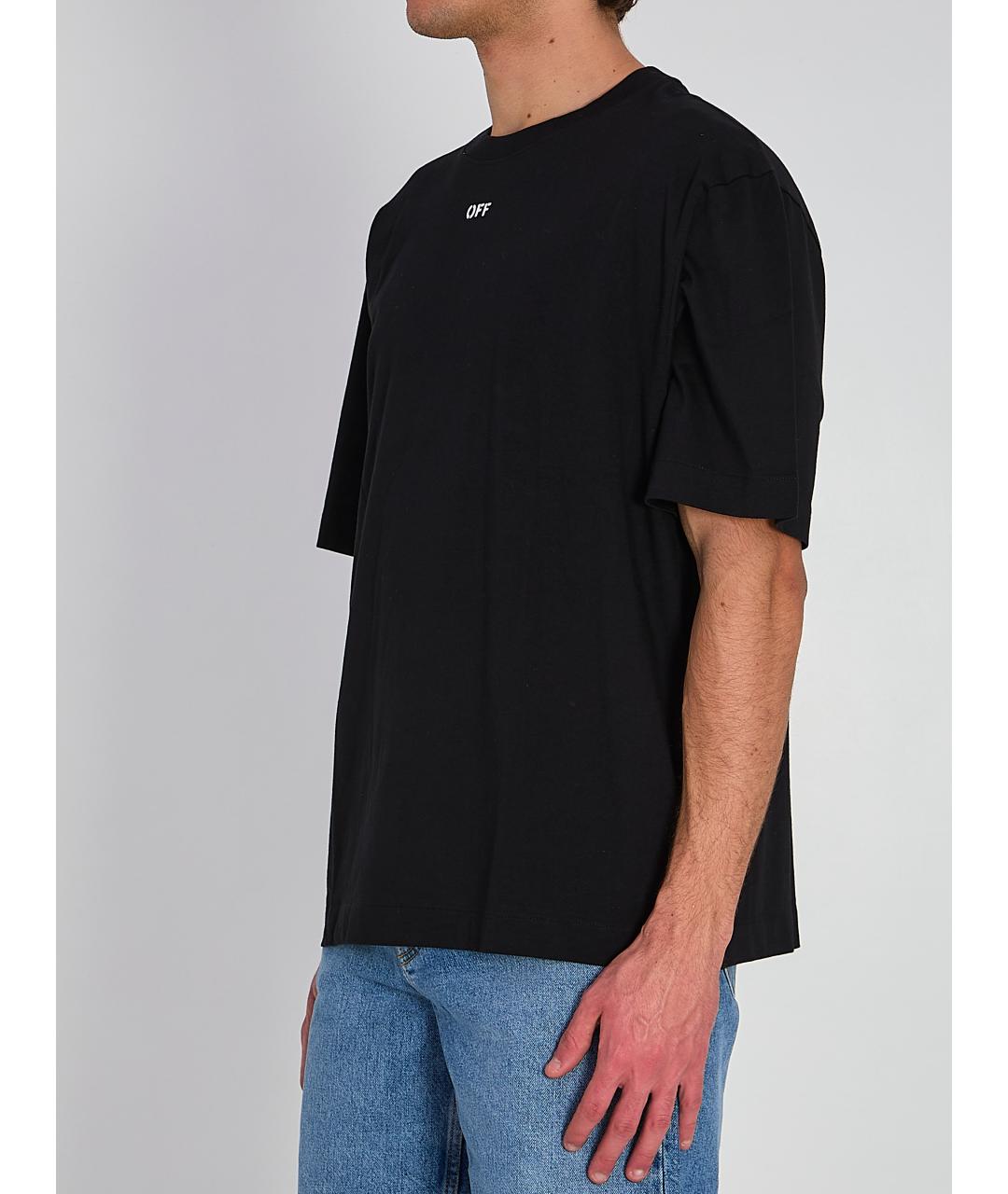 OFF-WHITE Черная хлопковая футболка, фото 3