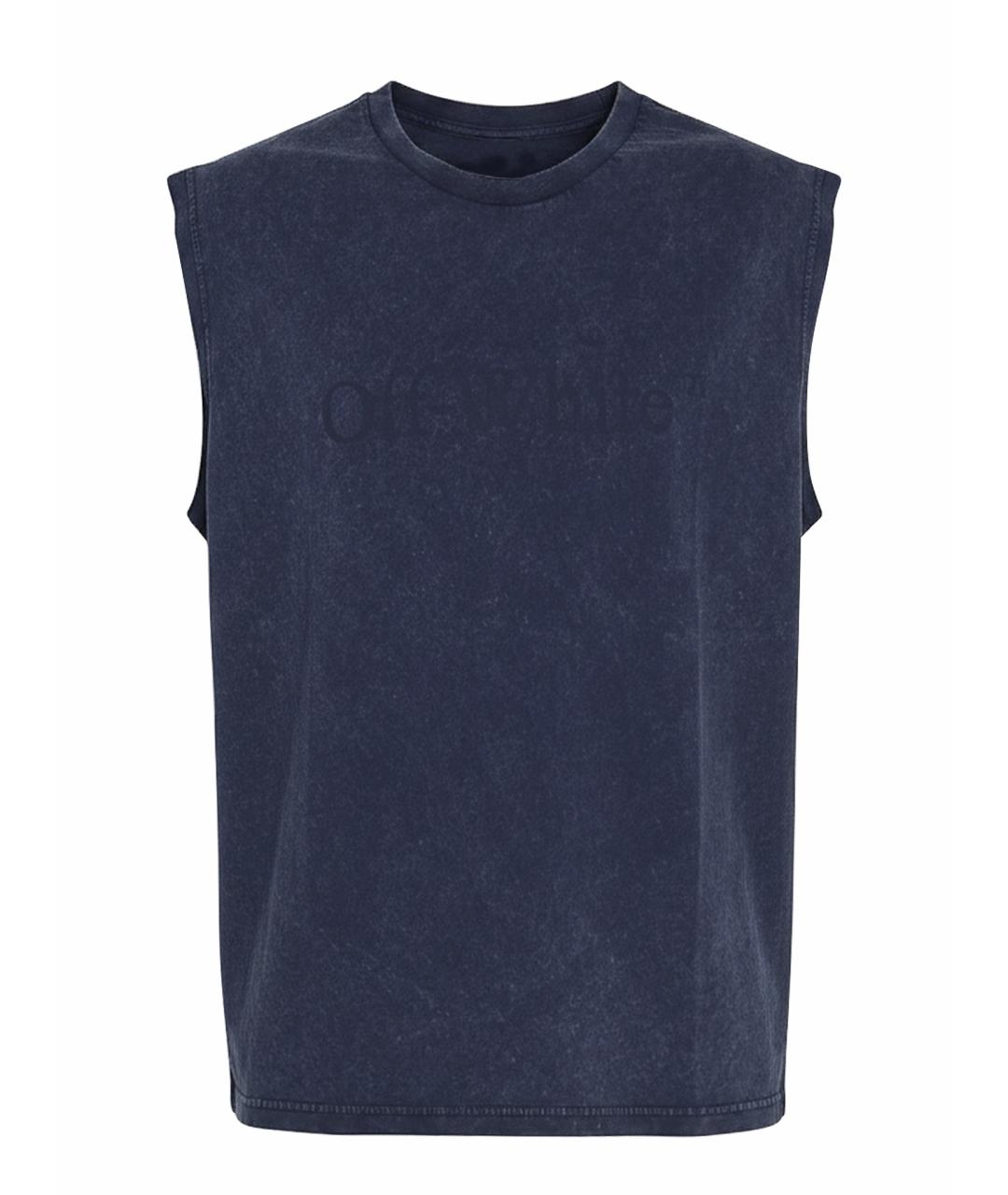 OFF-WHITE Синяя хлопковая майка, фото 1