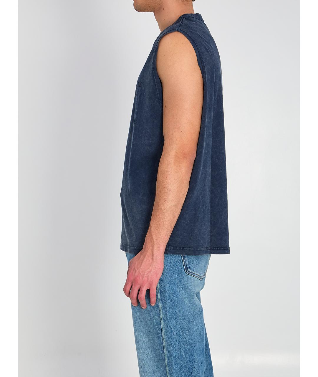 OFF-WHITE Синяя хлопковая майка, фото 3