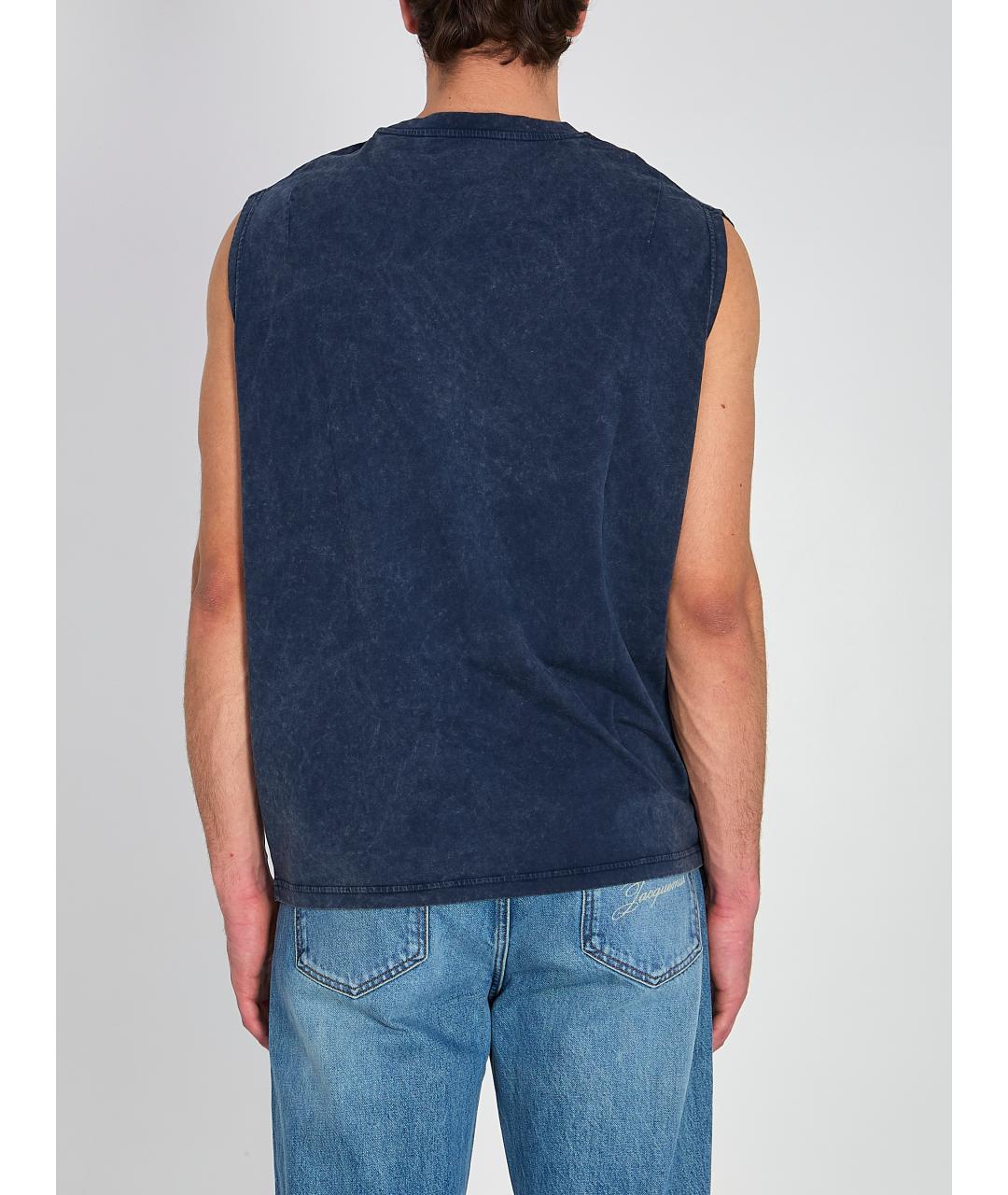 OFF-WHITE Синяя хлопковая майка, фото 4