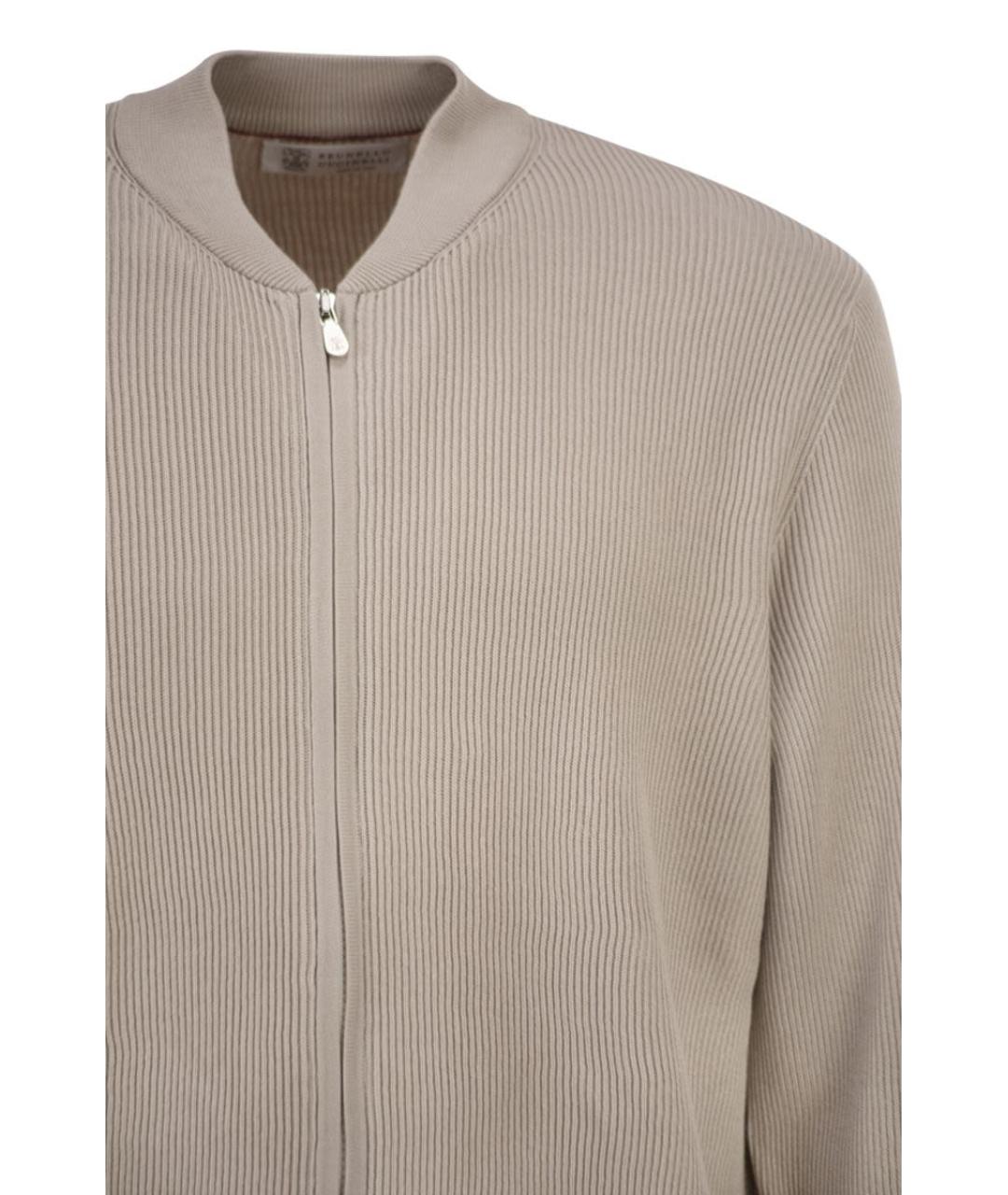 BRUNELLO CUCINELLI Бежевый хлопковый кардиган, фото 4