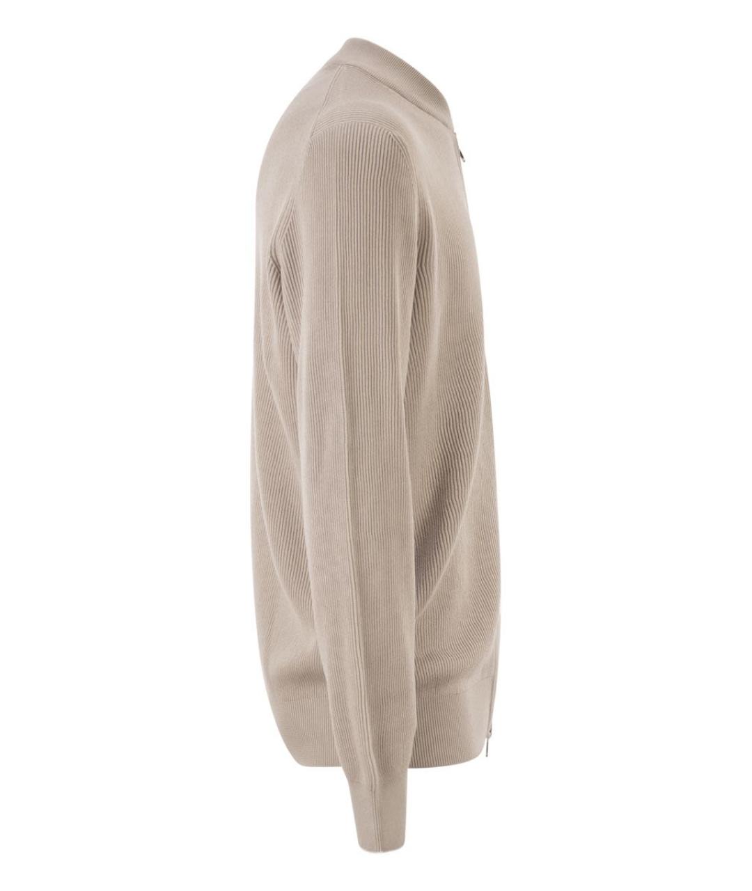 BRUNELLO CUCINELLI Бежевый хлопковый кардиган, фото 3