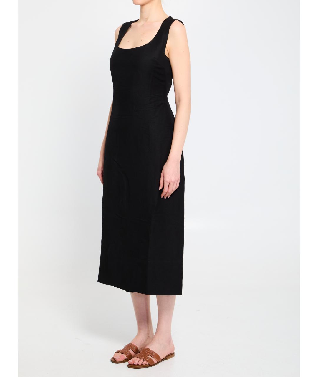 JACQUEMUS Черное льняное повседневное платье, фото 2