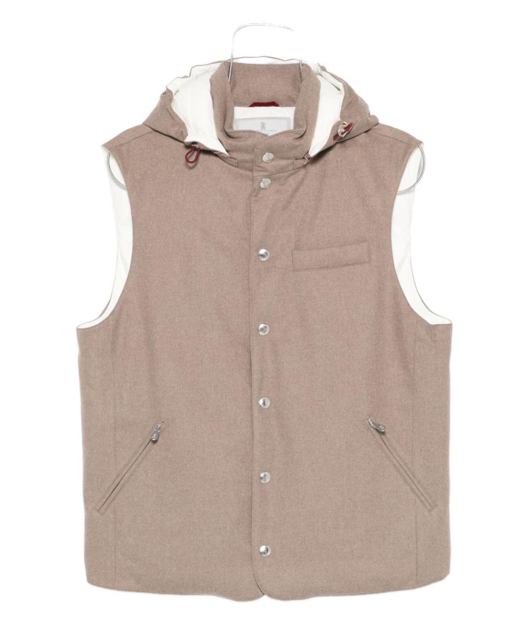 BRUNELLO CUCINELLI Бежевый шерстяной жилет, фото 1