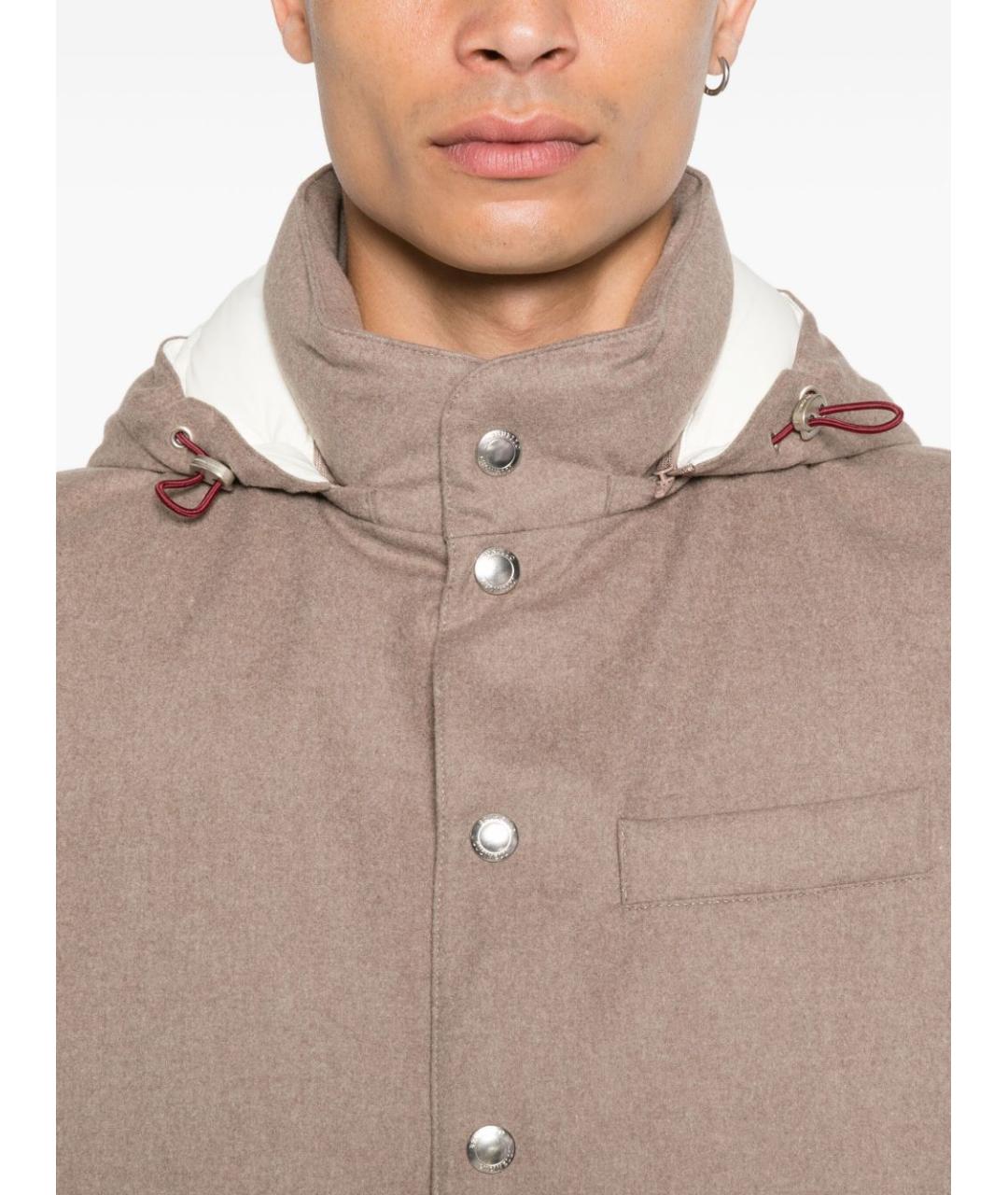 BRUNELLO CUCINELLI Бежевый шерстяной жилет, фото 5