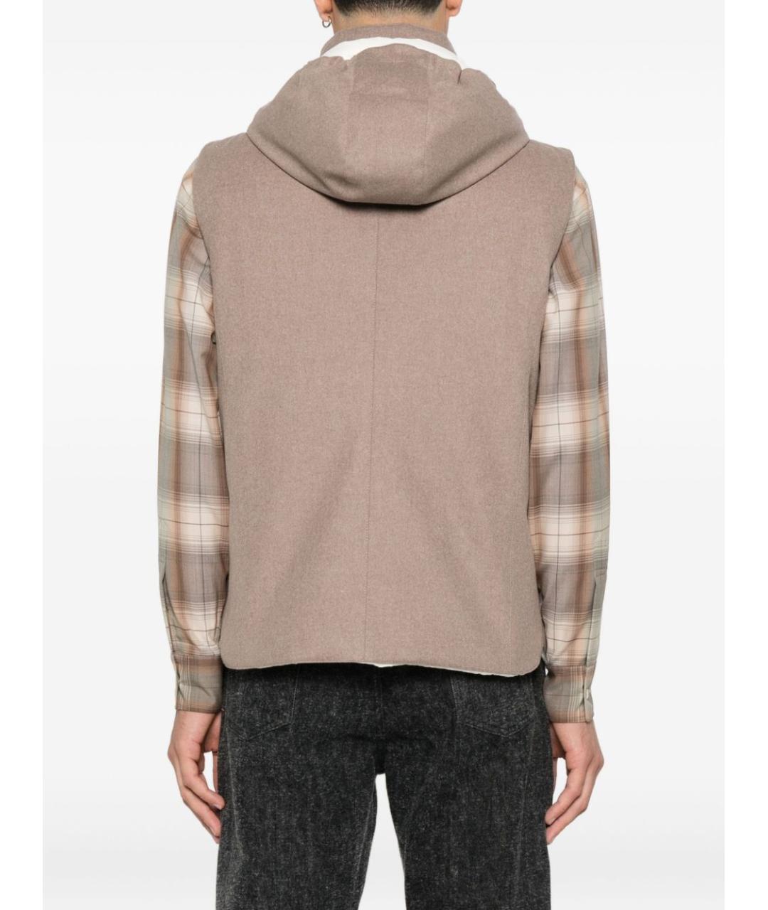 BRUNELLO CUCINELLI Бежевый шерстяной жилет, фото 2