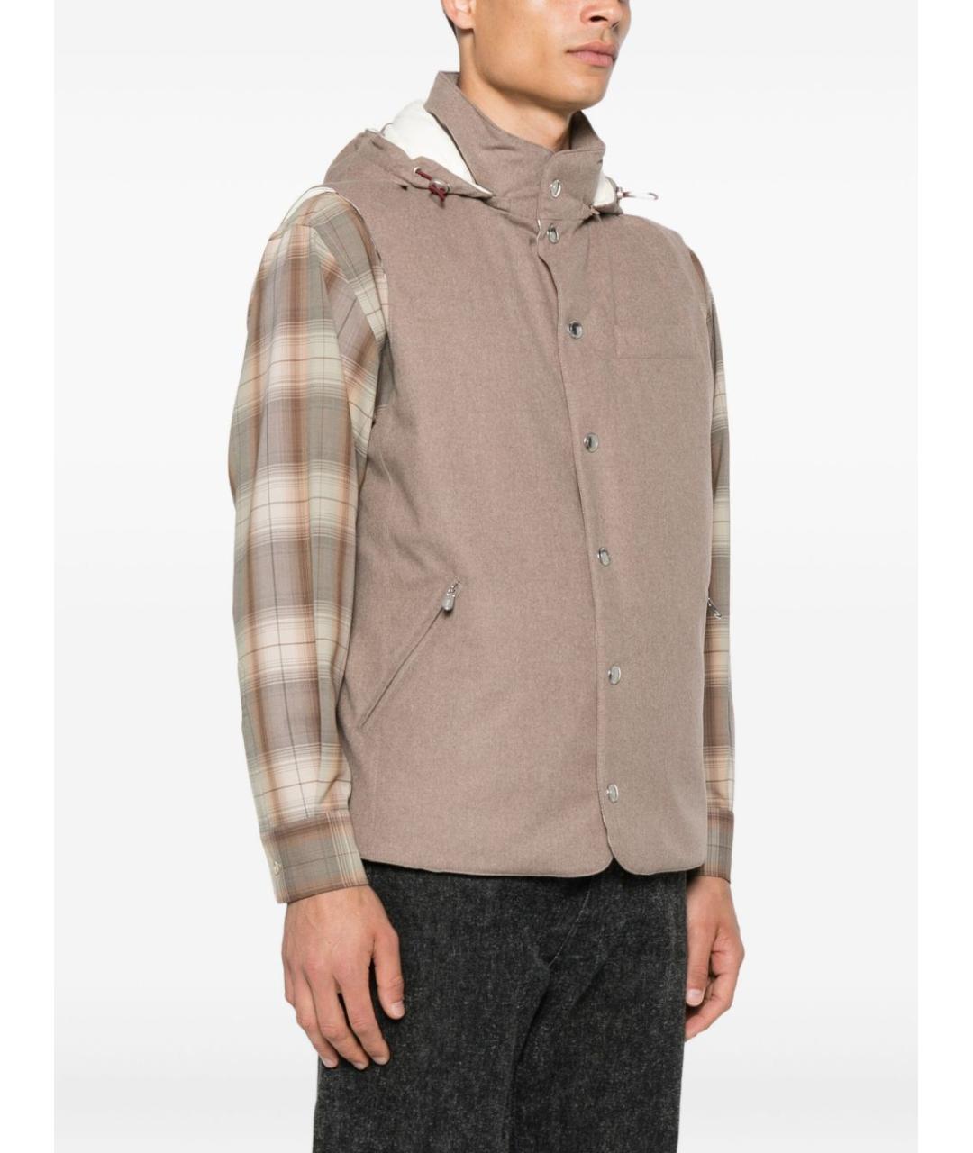 BRUNELLO CUCINELLI Бежевый шерстяной жилет, фото 4