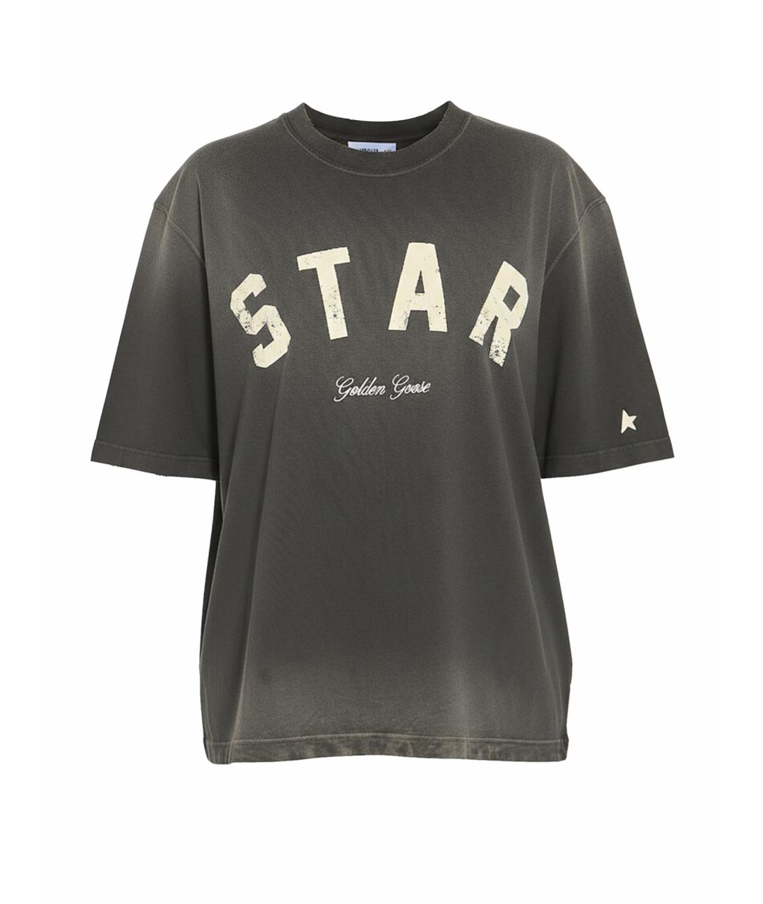 GOLDEN GOOSE DELUXE BRAND Серая хлопковая футболка, фото 1